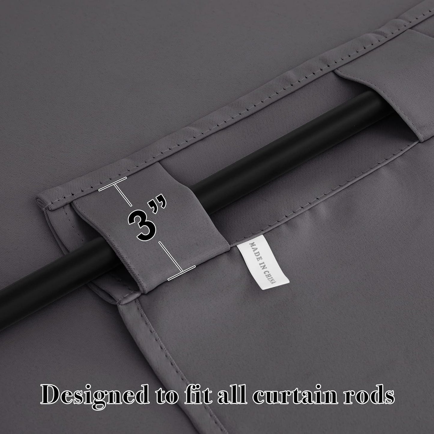 RYB HOME Blackout Curtains 80 inches Long Thermal Insulating Large Window Curtains for Living Room Sliding Glass Door Dining Home Office Backdrop, Grey, W 42 x L 80 per Panel, 2 Panels