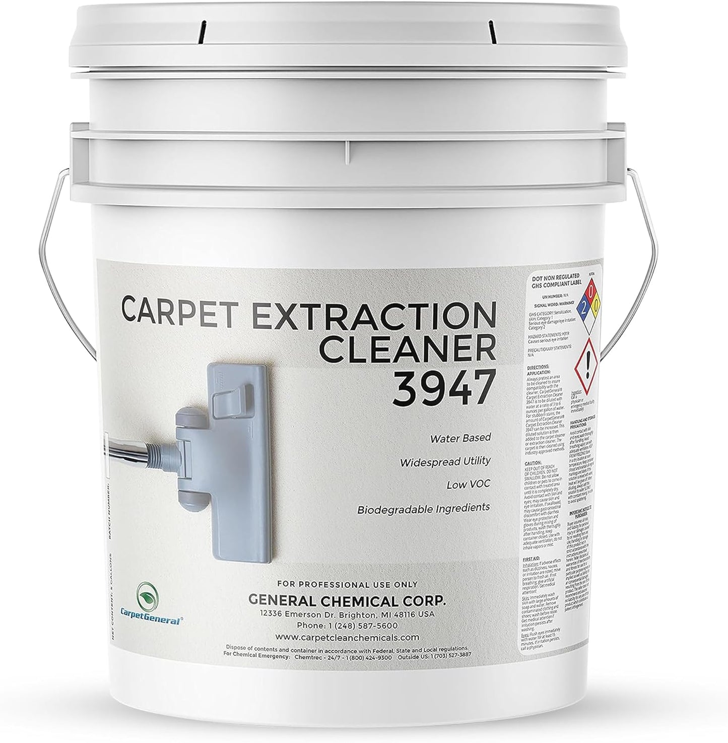 Carpet Extraction Cleaner - Water-Based Professional Deep Clean Carpet Cleaner Solution for Machine - Heavy Duty Stain Remover, Pet-Friendly, Ideal for Residential & Commercial Use