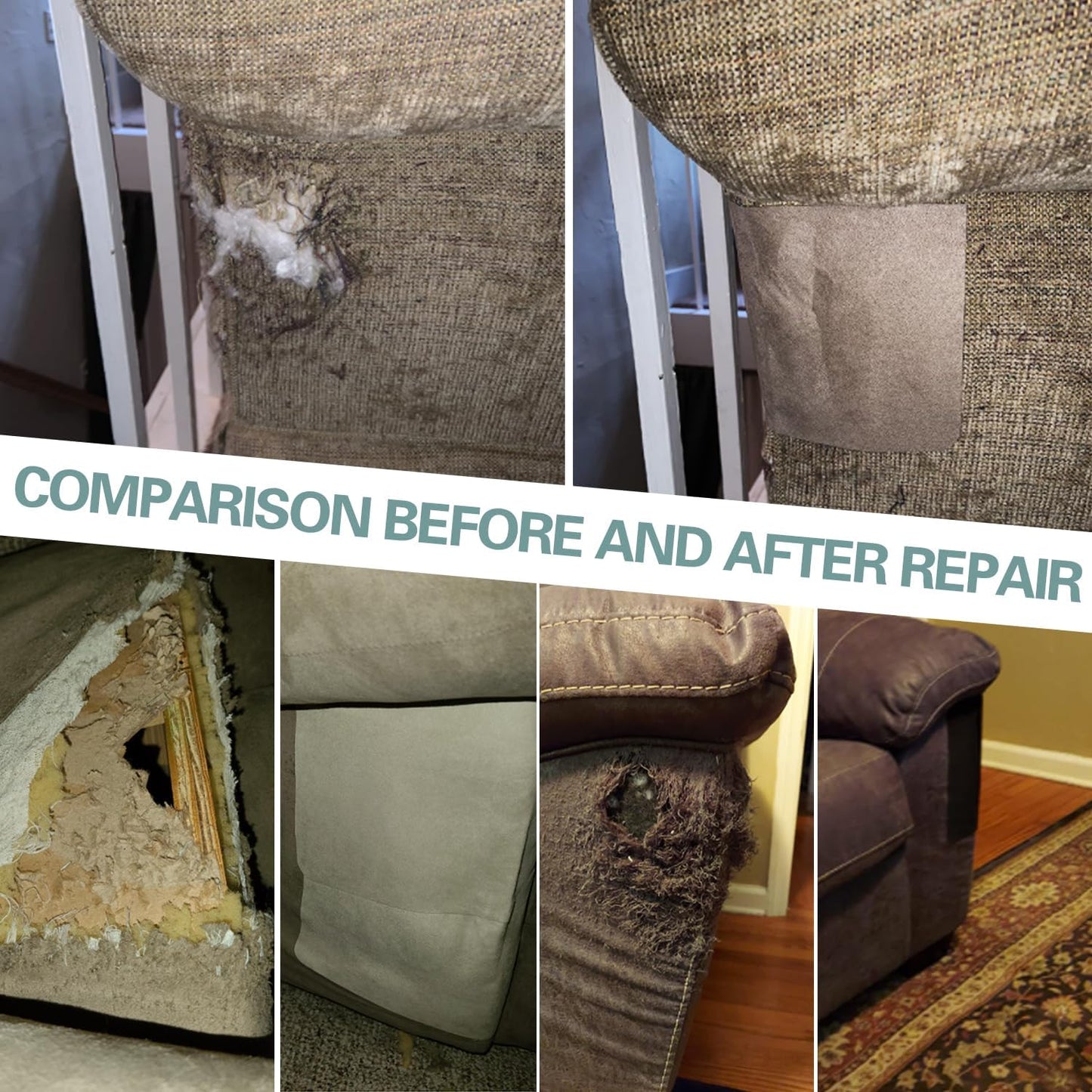 Velvet Repair Patch, Self-Adhesive Flannel Fabric Patch, Multi Colors, Microfiber Patch，Can be Used to Patch Sofas, Car Seats, Handbags, Jacket Holes and Tears (Grayish White)