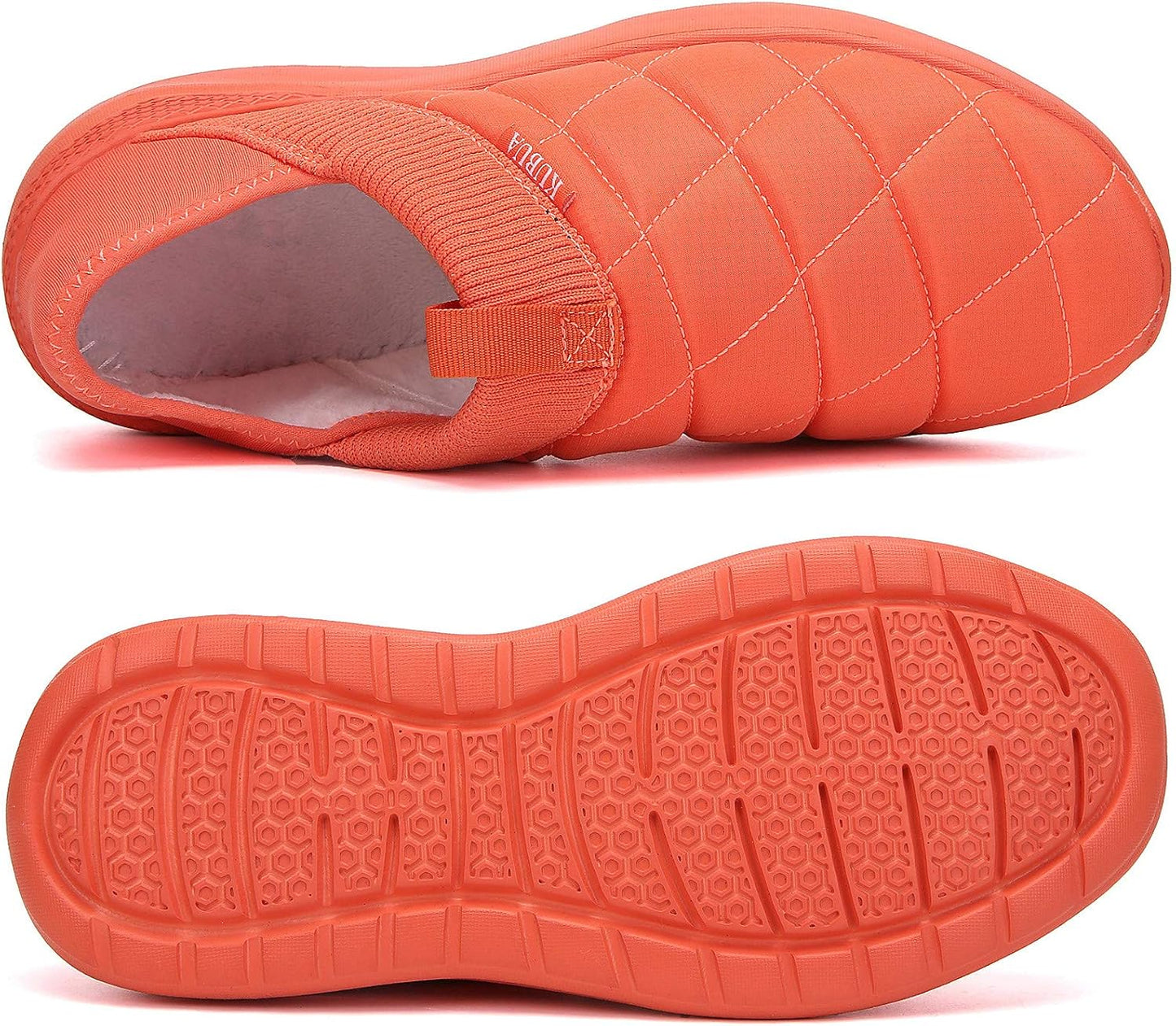 KUBUA Slippers for Men and Womens Indoor House Shoes Plush Slip on Outdoor Garden Loafers