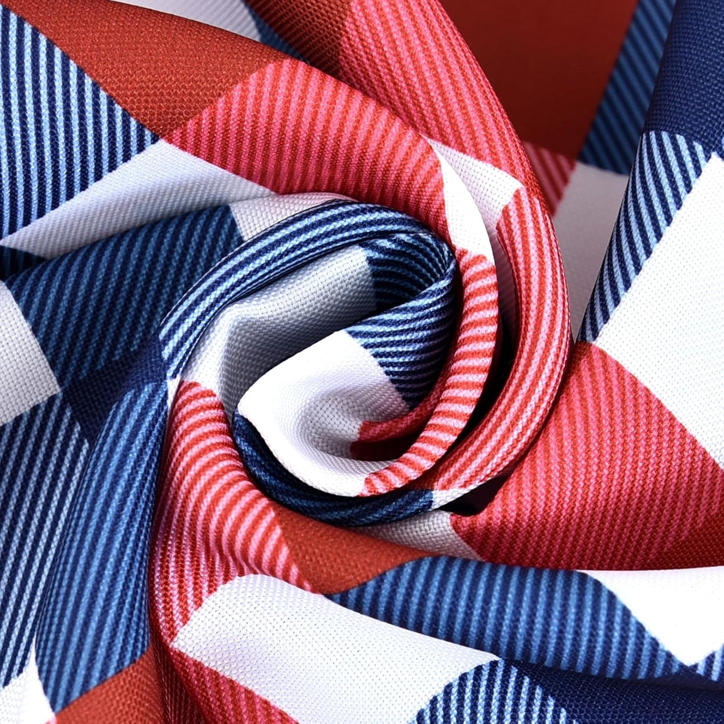 Waterproof Plaid Tablecloth Fabric - Oblong 52x70 Inch Patriotic Party Table Cloth for Indoor/Outdoor Use - Independence Day Memorial Day Washable Table Cover