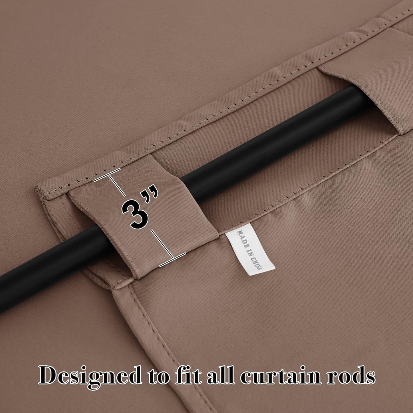 RYB HOME Small Window Curtains - Blackout Insualting Privacy Curtains for Kids Bedroom Kitchen Bathroom Basement Cafe Cabinet Tiers Drapes, 34 Width x 30 Length, 2 Panels, Mocha