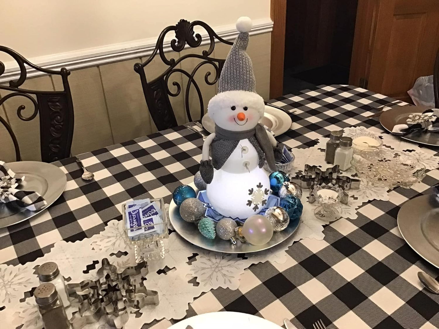 Waterproof Checkered Tablecloth Fabric - Rectangle 58x84 Inch Classic Gingham Buffalo Plaid Table Cloth for Indoor/Outdoor Use - Washable Table Cover for Kitchen, BBQs, and Parties