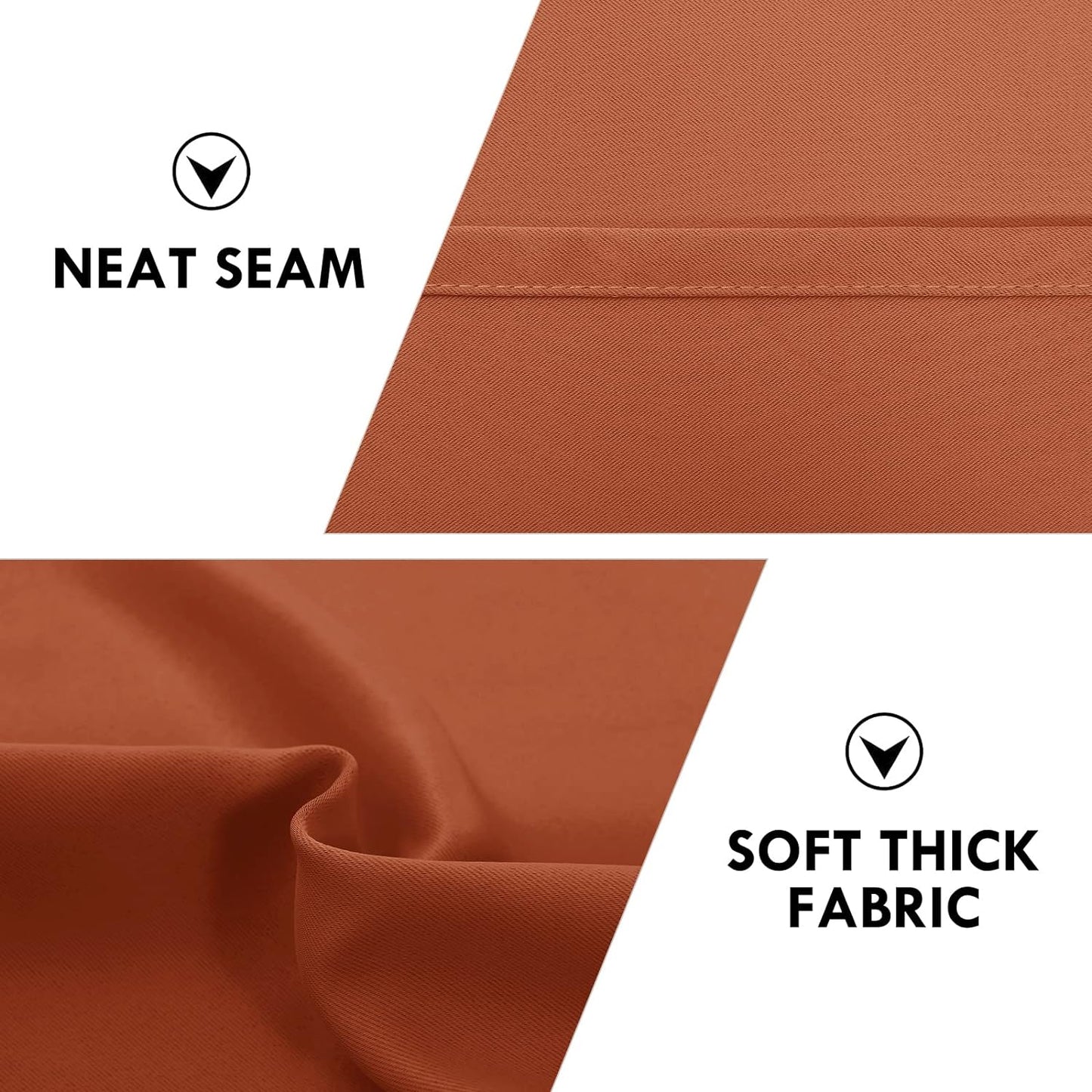 DWCN Blackout Curtains Thermal Insulated, Energy Saving & Noise Reducing Bedroom and Living Room Curtains, Burnt Ochre, W 42x L 84 Inch, Set of 2 Rod Pocket Curtain Panels