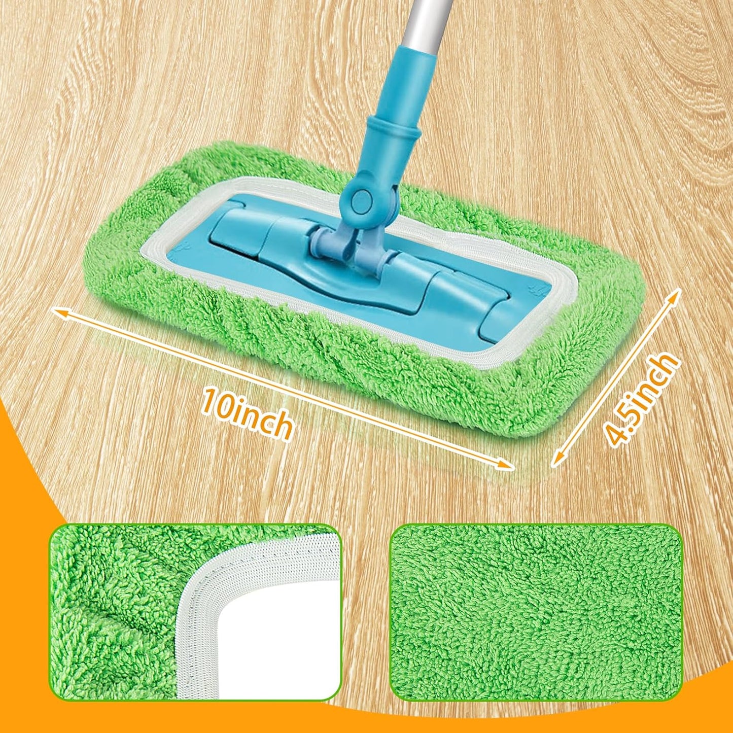 Reusable Dry Sweeping Cloths Microfiber Wet Mop Pads Compatible with Swiffer Sweeper Mop Replacement Sweeping Mopping pad Refills for Hardwood Surface Floor Cleaning (10PCS)
