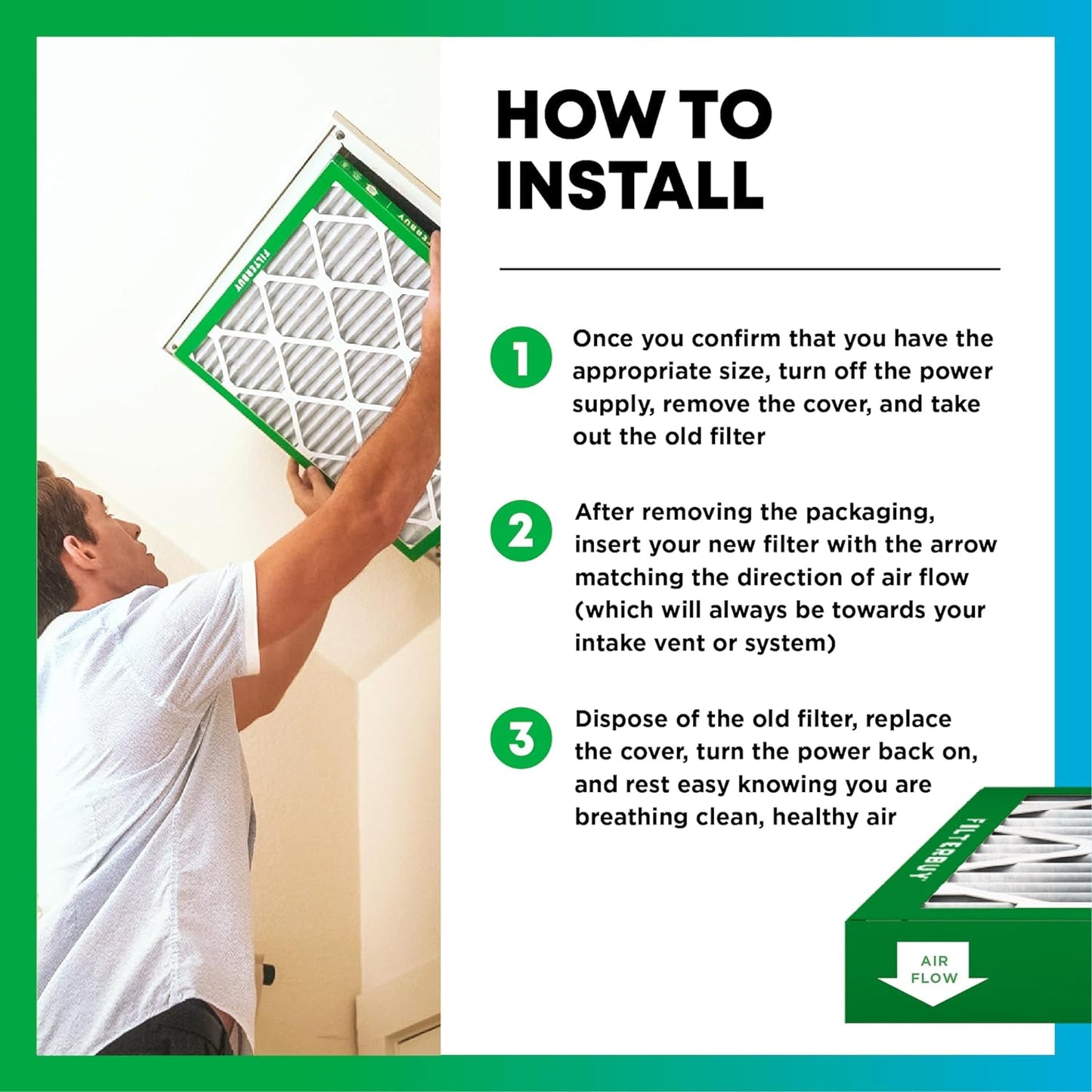 Filterbuy 18x20x1 Air Filter MERV 8 (MPR 700) Dust Defense Replacement (6-Pack), Electrostatic Pleated HVAC AC Furnace Filters, Made in USA (Actual Size: 17.50 x 19.50 x 0.75)