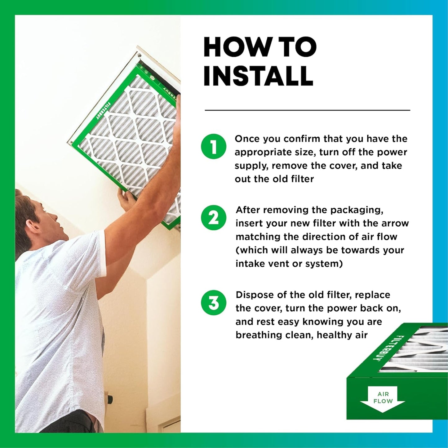 Filterbuy 16x24x1 Air Filter MERV 8 (MPR 700) Dust Defense Replacement (6-Pack), Electrostatic Pleated HVAC AC Furnace Filters, Made in USA (Actual Size: 15.38 x 23.38 x 0.75)