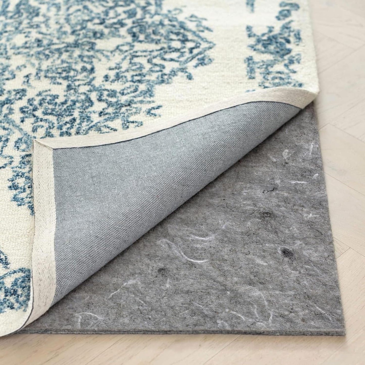 RUGPADUSA - Dual Surface - 5'x7' - 1/8" Thick - Felt + Rubber - Non-Slip Backing Rug Pad - Adds Low-Profile Comfort and Protection