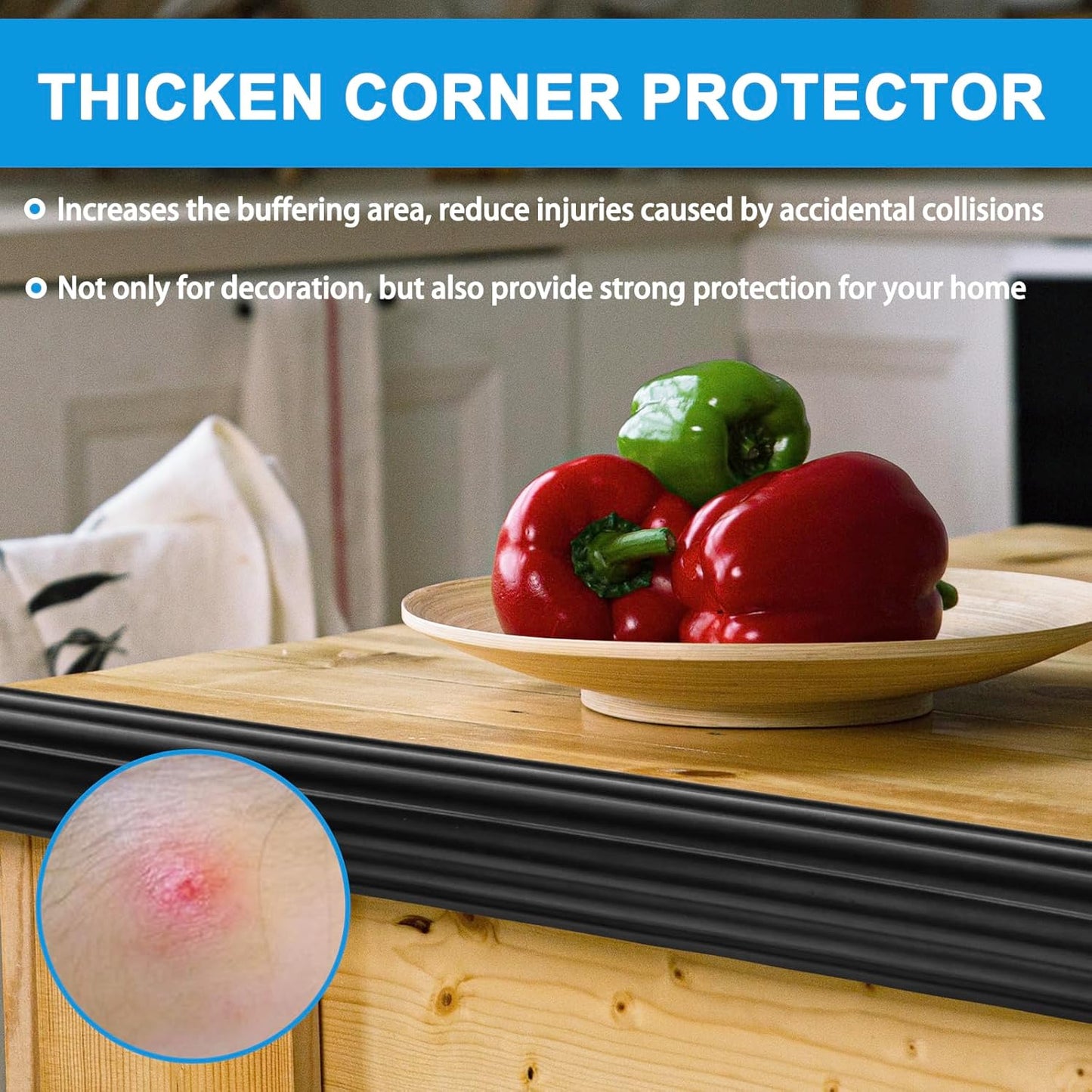 Wall Corner Protector Peel and Stick Corner Trim Molding Flexible Inside & Outside Wall Edge Guard Self Adhesive Moulding Trim for Edge Use, Black, 0.8” W x 20’ L