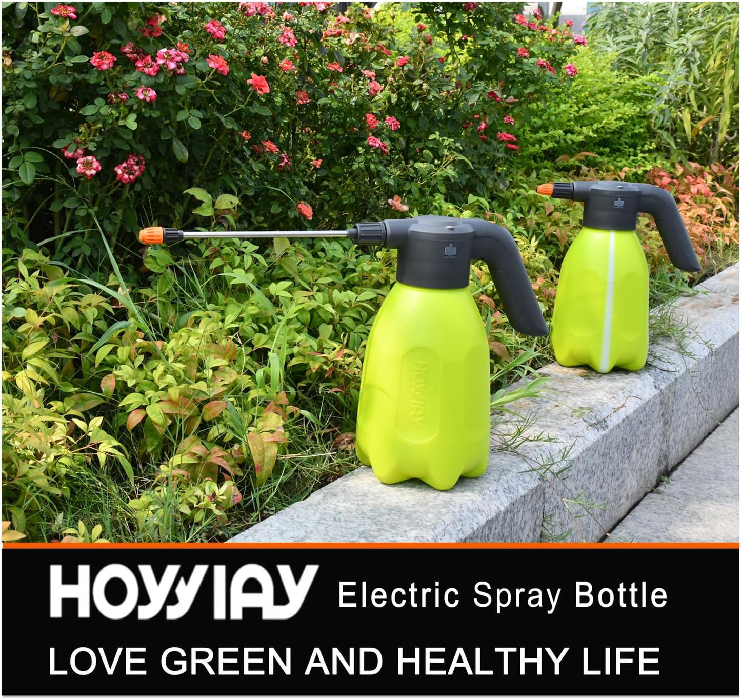 0.5 Gallon Electric Spray Bottle - Garden Sprayer & Plant Mister with Adjustable Nozzles, Rechargeable Battery Powered, Automatic Watering Can for Indoor/Outdoor Plants