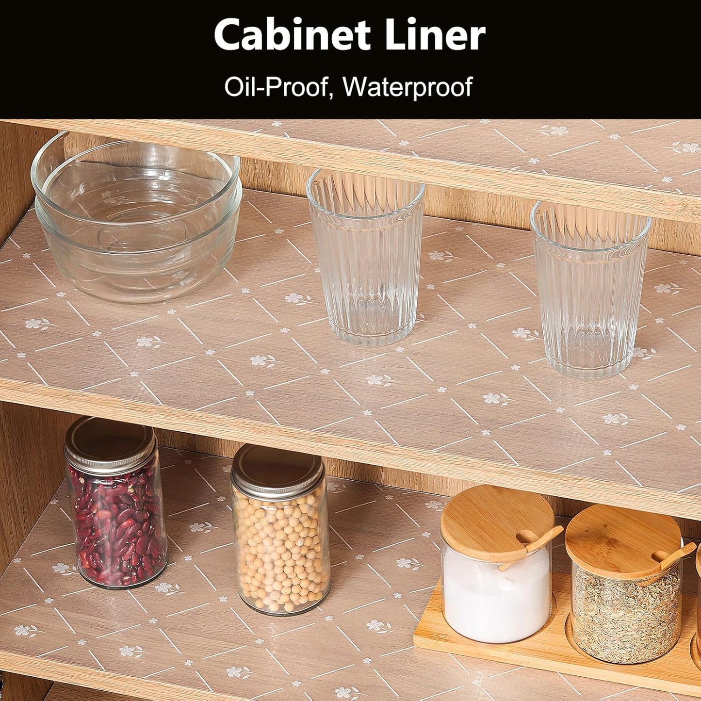 INNOLITES Shelf Liner for Kitchen Cabinets Non-Adhesive Drawer & Cabinet Liner Washable Oil-Proof Easy to Cut for Cupboard Shelves Storage Dresse Desks 17.7" x 78.7"