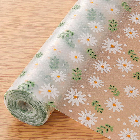 INNOLITES Shelf Liner – Cabinet & Drawer Liner Non-Adhesive – Waterproof Oil-Proof – Durable EVA with Floral for Kitchen Cabinets Refrigerator – BPA-Free, Easy to Cut 17.7" x 197"