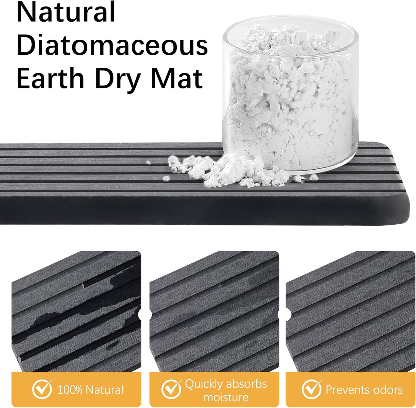 Sponge Holder for Kitchen Sink,Sink Caddy Organizers with Stone Drying Tray, Kitchen Sink Organizer for Sponges, Soap, 9.7" x 4.2"x 3.2" Home Decor Storage and Organization,2PCS Black