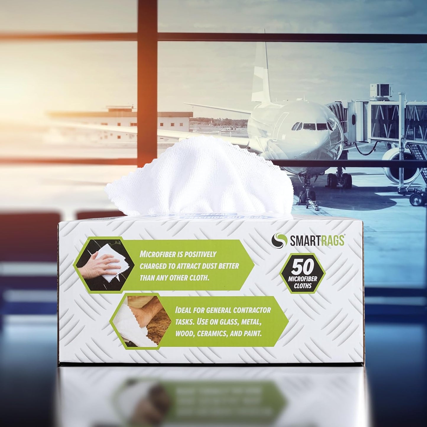 Arkwright Smart Rags in Box - (Bulk Case of 400) Lint Free Microfiber Cleaning Cloth, Scratch & Streak-Free, Dispensable Wash Towels for Cars, Window Glass, and Auto Shop, 12 x 12 in, White