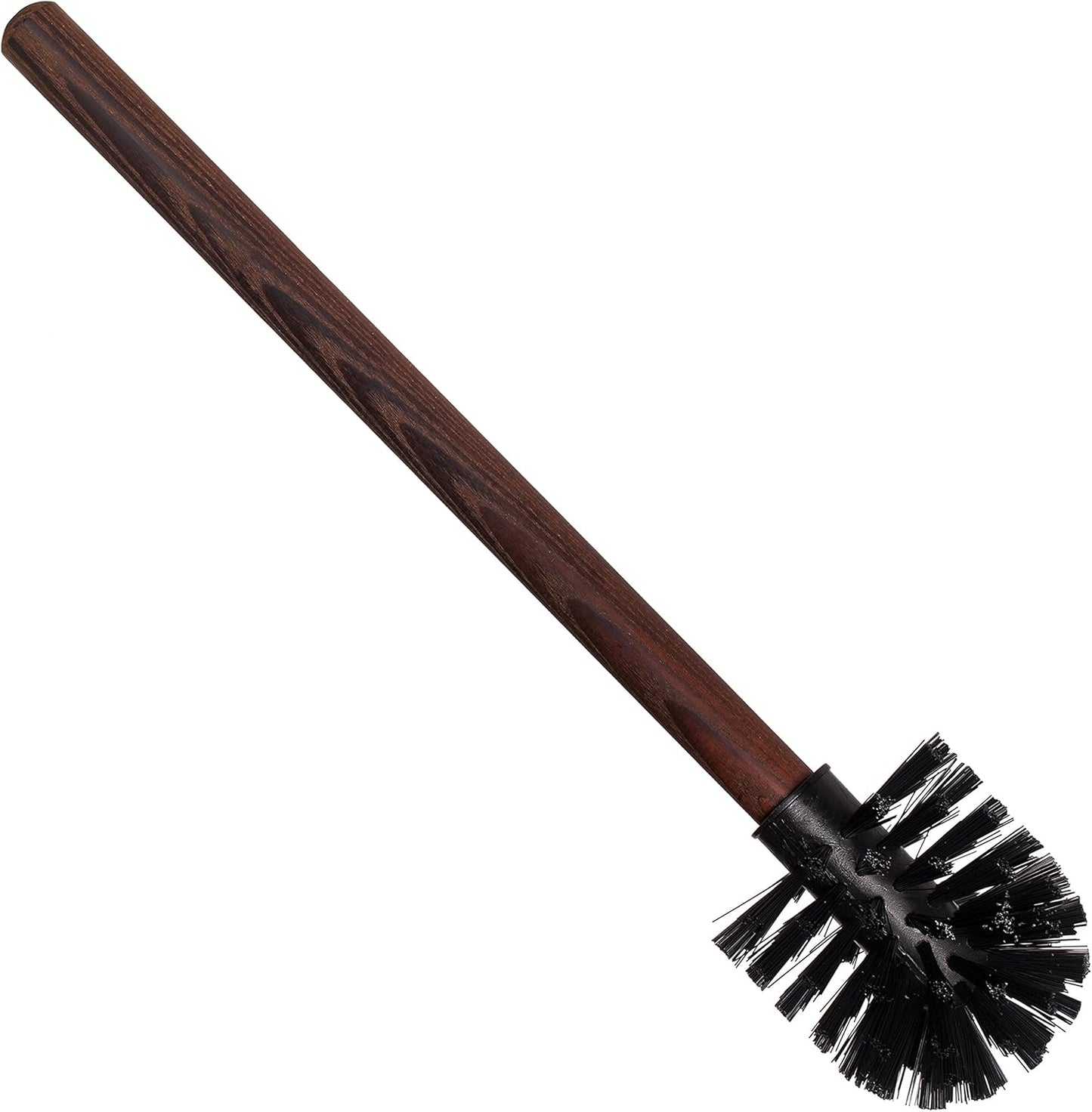 REDECKER Nylon Toilet Brush with Dark Coated Metal Holder, Oiled Thermowood Handle, Replaceable Head, Vintage Design, Made in Germany