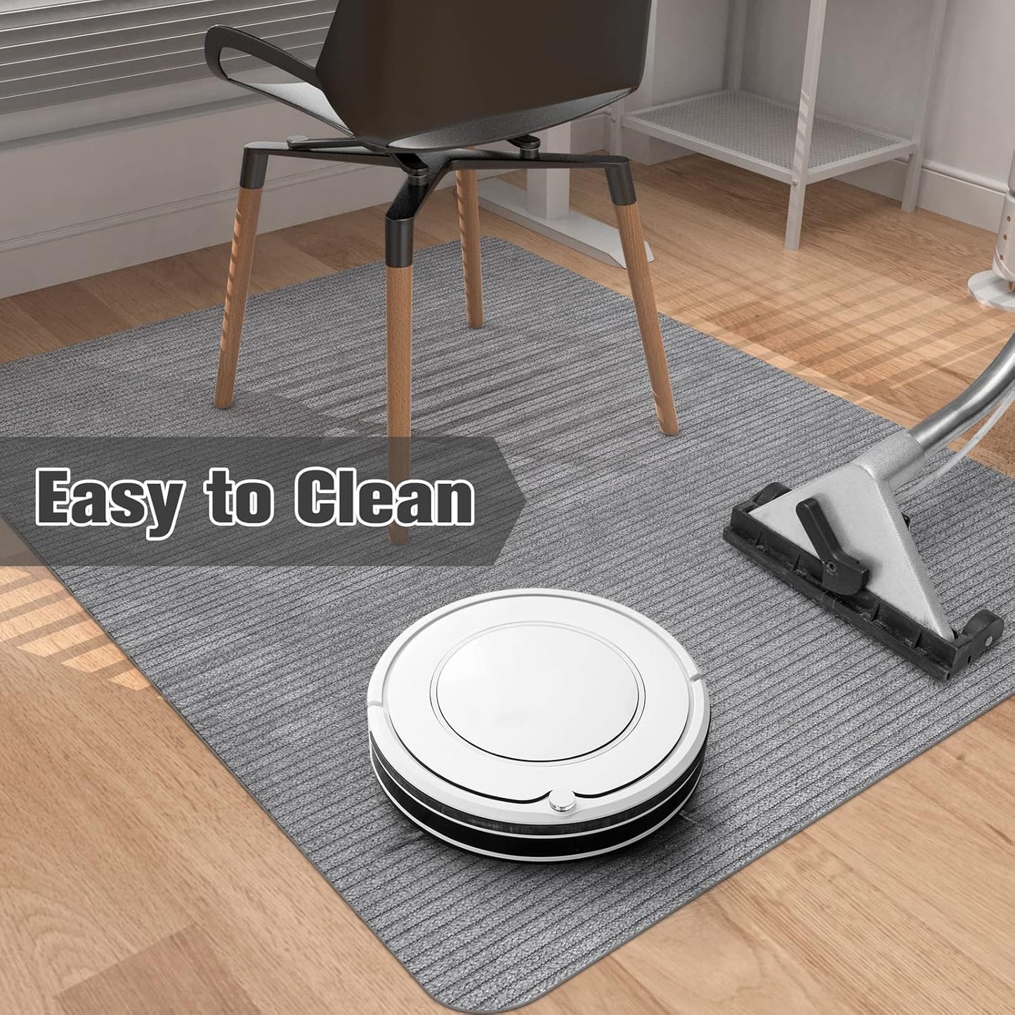 Placoot Desk Chair Mat for Hardwood Floor Corduroy Surface 1/6" Thick 55"x35" Office Chair Mat for Rolling Chairs-100% Large Anti-Slip Backing Under Desk Low-Pile Office Rug Floor Mat for Office/Home