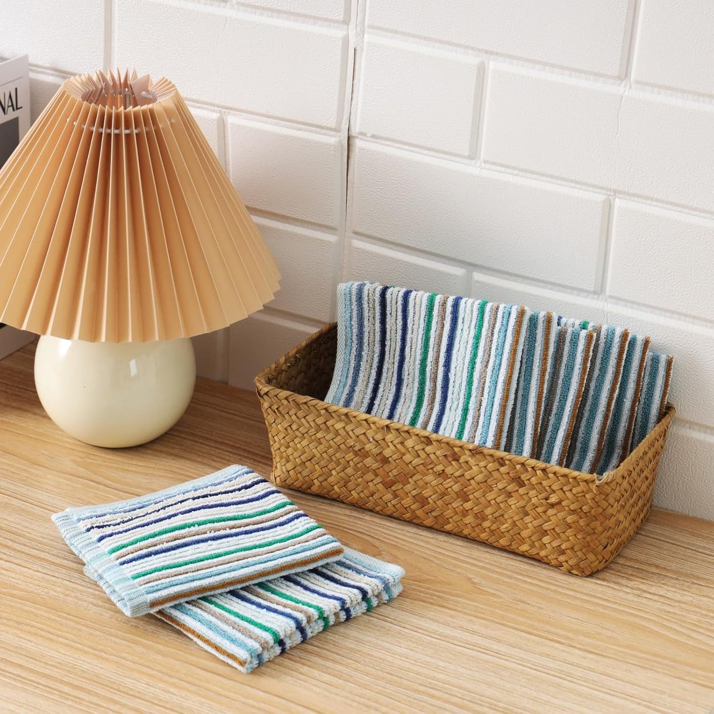 Oeleky Kitchen Dishcloths for Washing Dishes, Ultra Absorbent Dish Rags, Cotton Cleaning Cloths Pack of 8, 12x12 Inches