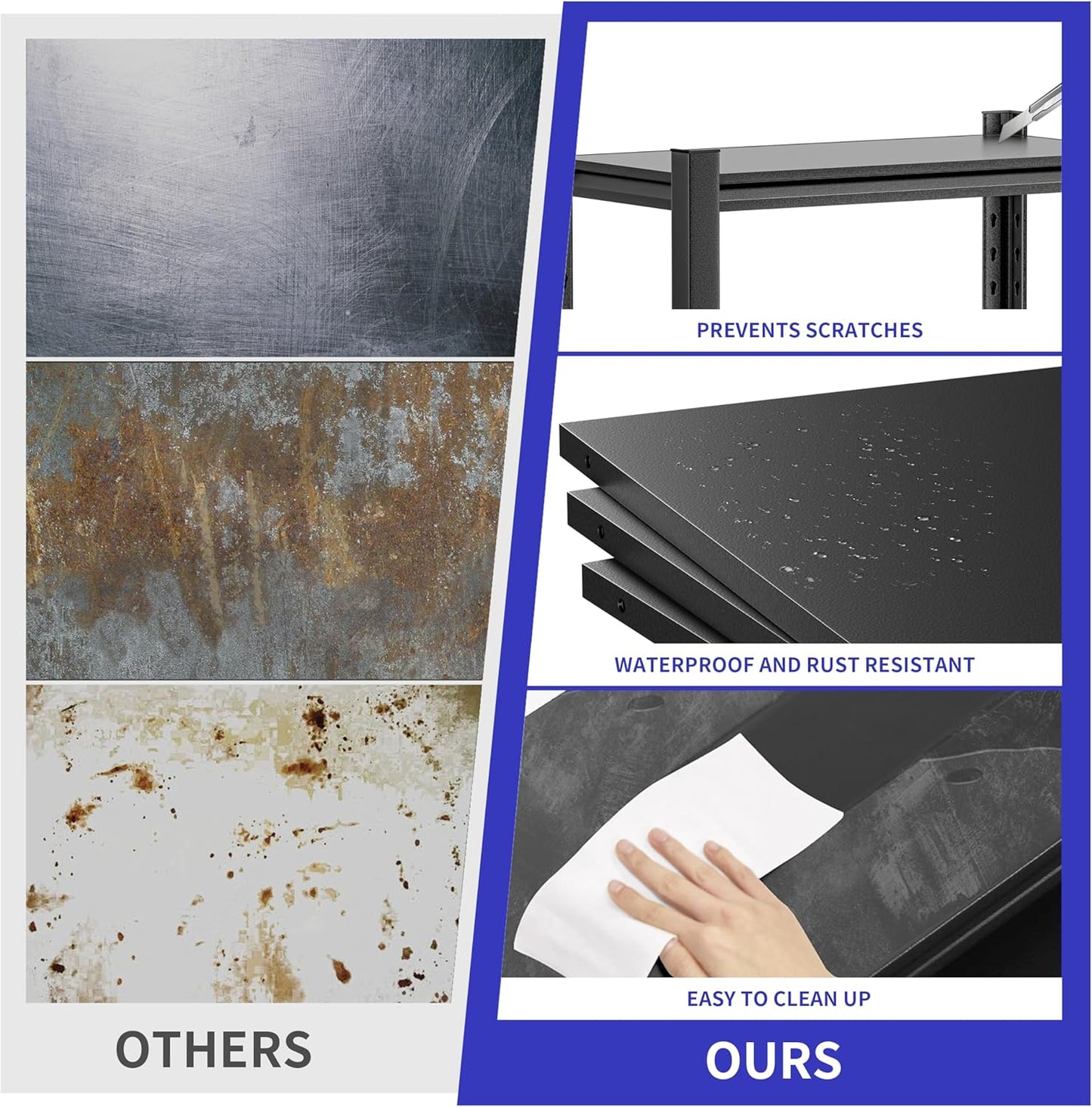 Garage Shelving Unit,4 Pieces78 HThickened Metal Shelving Units for Garage Storage Shelves Adjustable Shelves,5 Tier Industrial Shelving Shelf Metal Shelves for Storage for Warehouse Basement