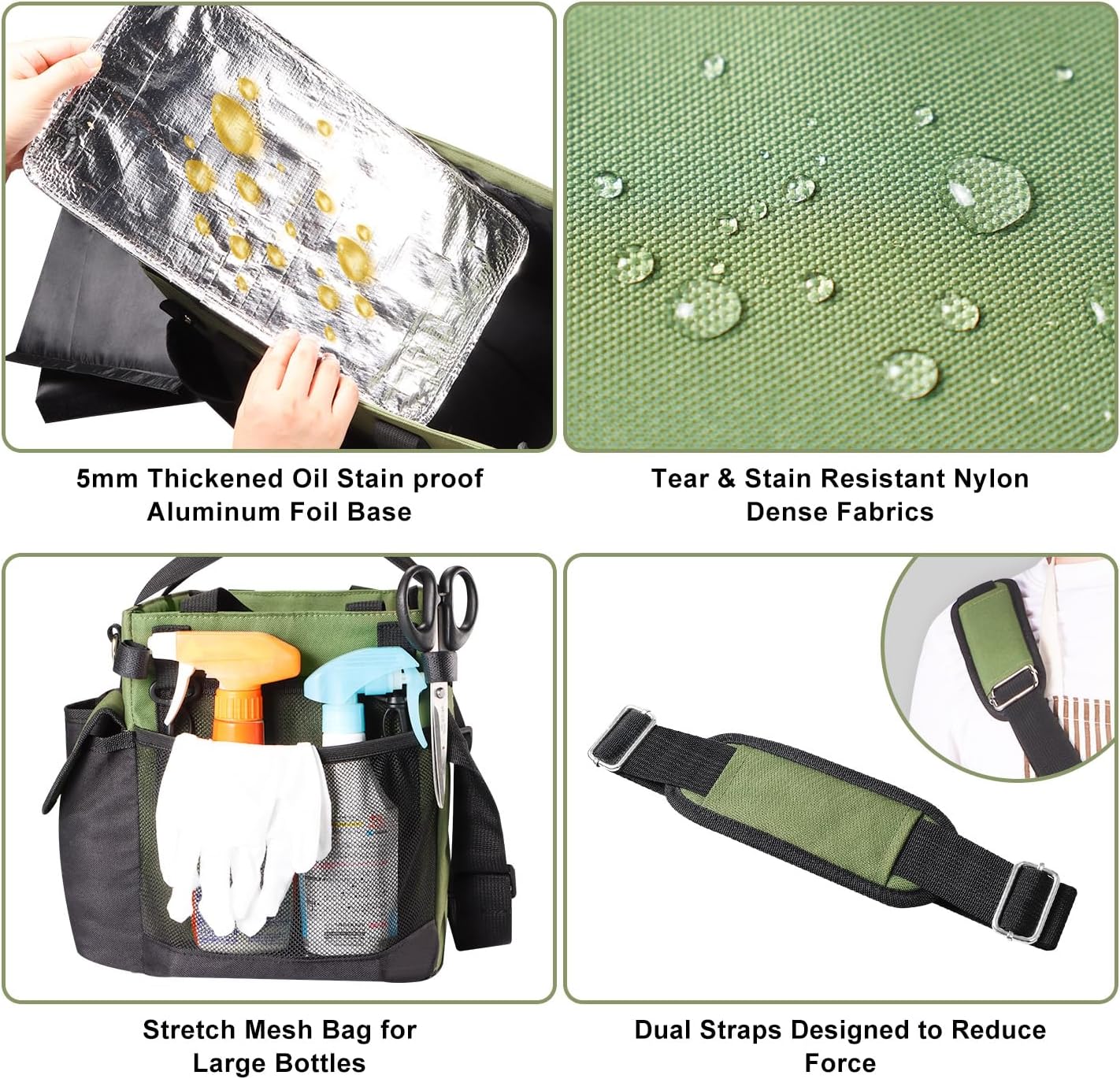 Viajero Wearable Cleaning Caddy Bag, Large Cleaning Supplies Organizer Housekeeping Supply Caddy Detailing Bag with Handle Shoulder Waist Straps for Tote Tools Products Housekeepers Car Home House