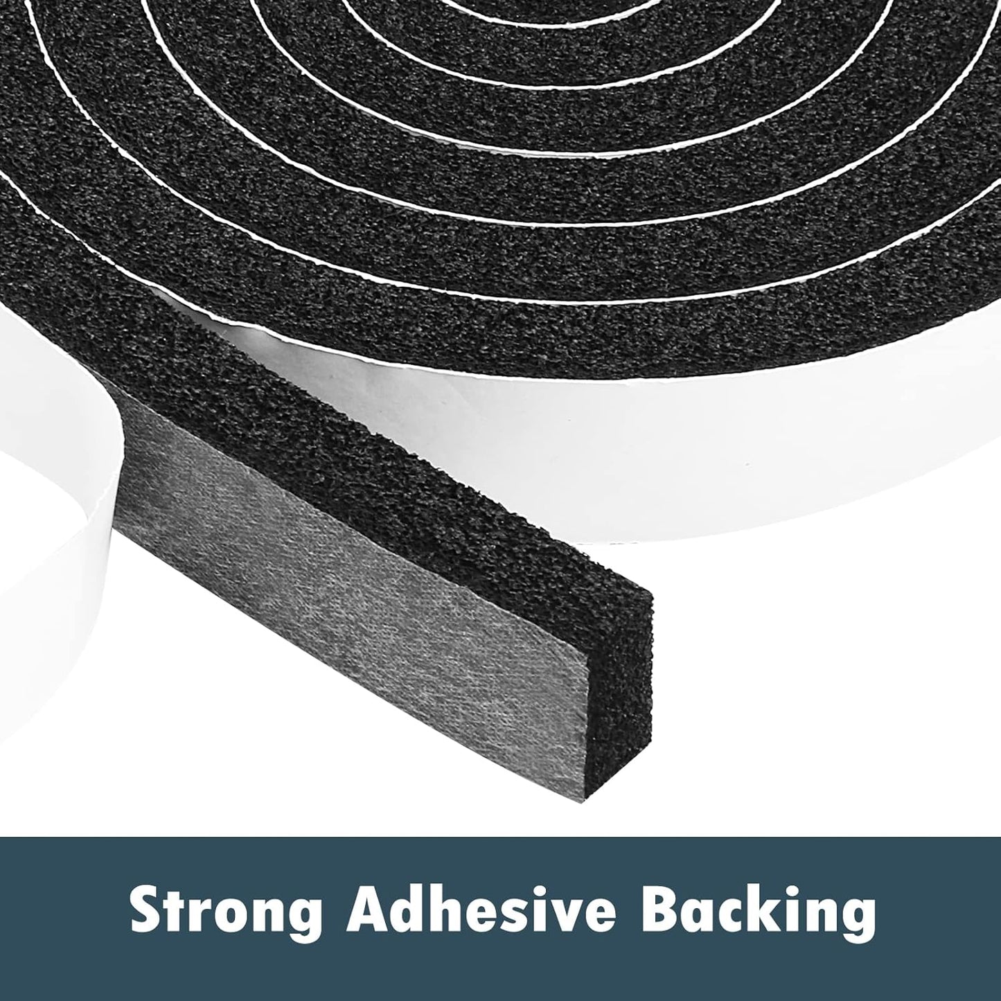 YIJUHOU Weather Stripping Door Seal Window Air Conditoner Insulation Foam Seal Tape Black Open Cell Door Seal Strip (1IN*1/2IN*13FT)