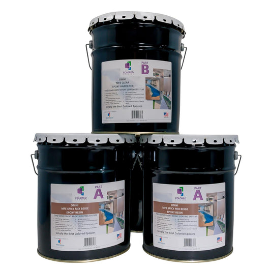 Colored Epoxies Spicy Mix Beige Epoxy Resin Coating Made with Beautiful and Vibrant Pigments, 100% Solids, Concrete and Plywood. 15 Gallon