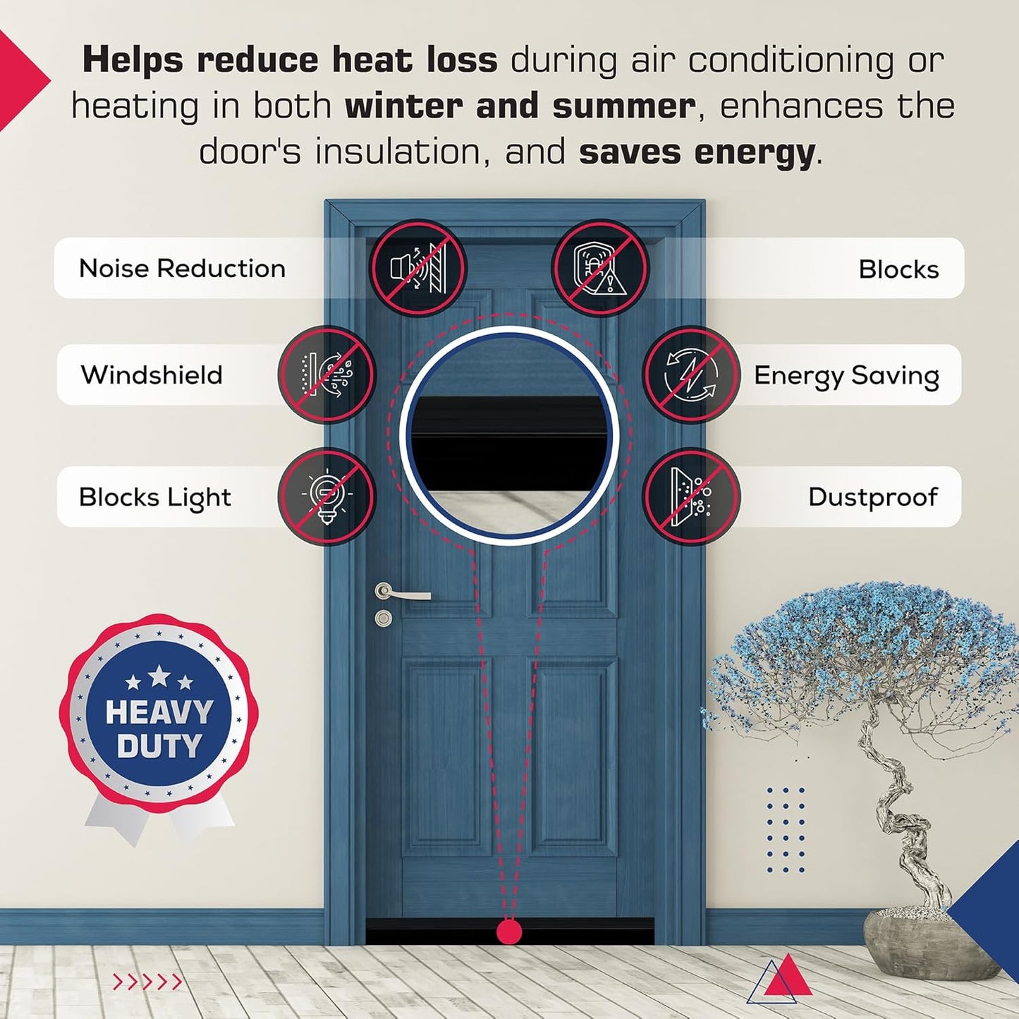 Adhesive Backed Door Draft Stopper – Silicone Under Door Sweep for Interior & Exterior Doors, Noise & Air Insulation, Self Stick Weather Stripping Door Seal, 2" W x 39" L (Black) by Randall Mfg