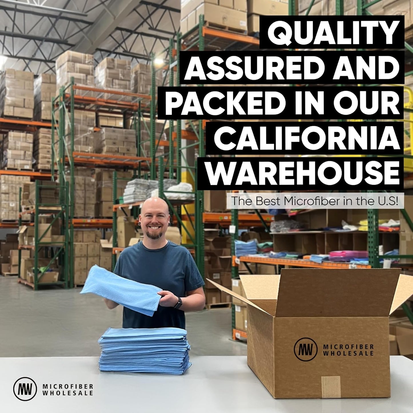 Microfiber Wholesale 16" x 16" All Purpose Towels (Blue-200 Qty)