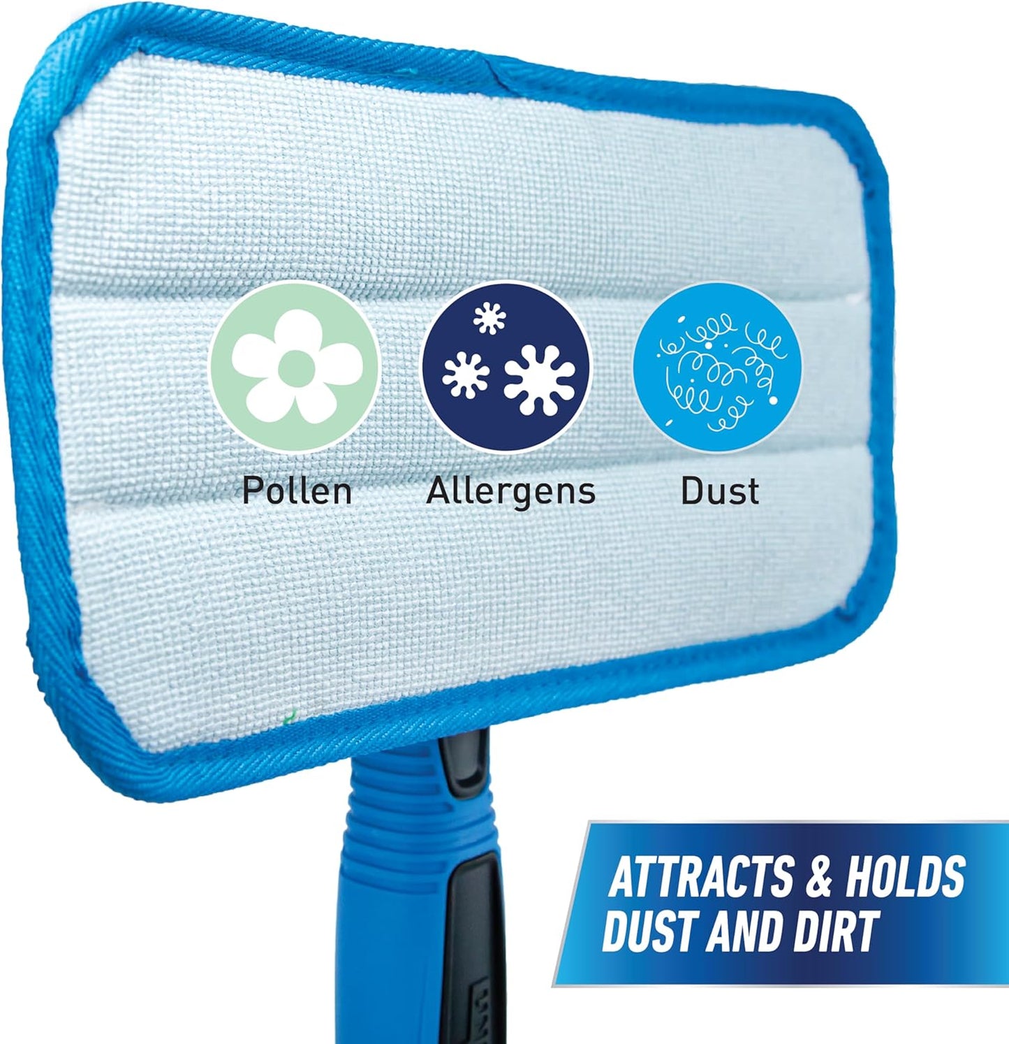 Unger Professional ProClean Indoor Window Cleaning Replacement Pads, 2 Pack, Hold Dust and Dirt, Works with Glass Cleaners and Solutions, Non-Drip Surface Pad