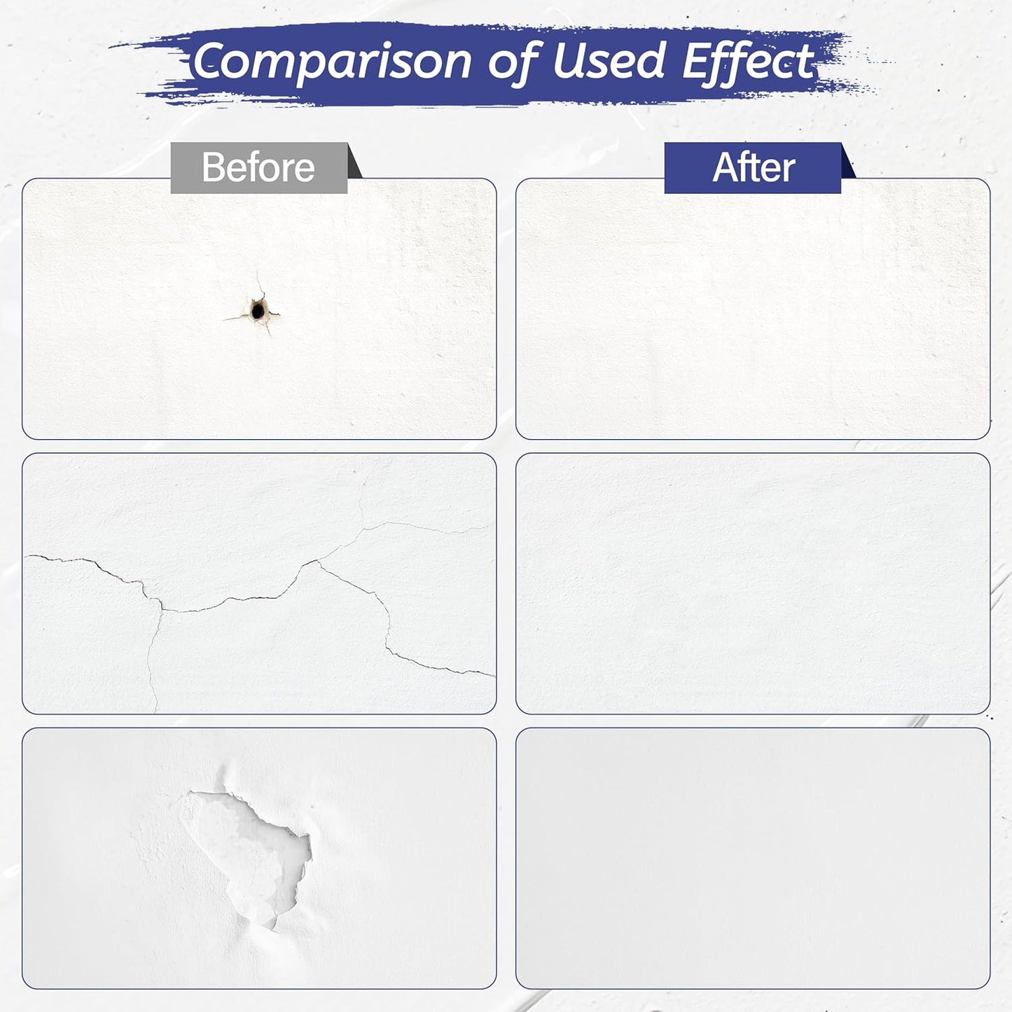 Oriflame Drywall Repair Kit: 8.5 Ounce Spackle Wall Repair with Patch/Scraper/Sandpaper/Gloves - White Wall Putty for Nail Holes/Cracks/Dents/Stains/Peeled Wall