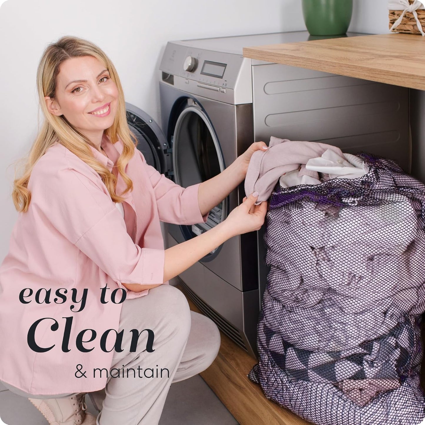 Handy Laundry Mesh XL Laundry Bag - Durable, Machine Washable with Secure Drawstring Closure - Perfect for College Dorms, Laundromats, Apartments (Purple, Large 24" x 36")