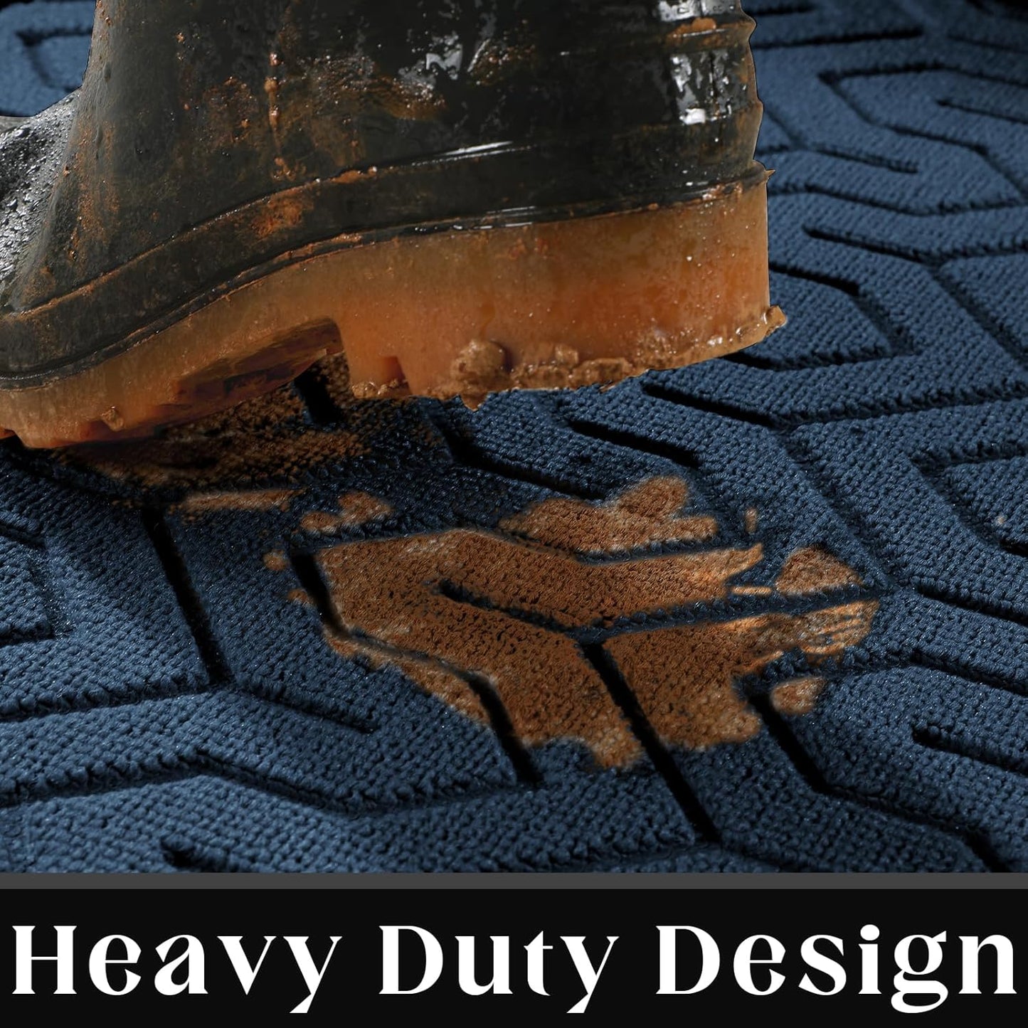 Yimobra Extra Large Door Mat Outside Entrance 60x32, Waterproof Heavy Duty Outdoor Mats for Front Door, Non Slip Rubber Entry Mat for Garage Patio, Easy Clean, Blue