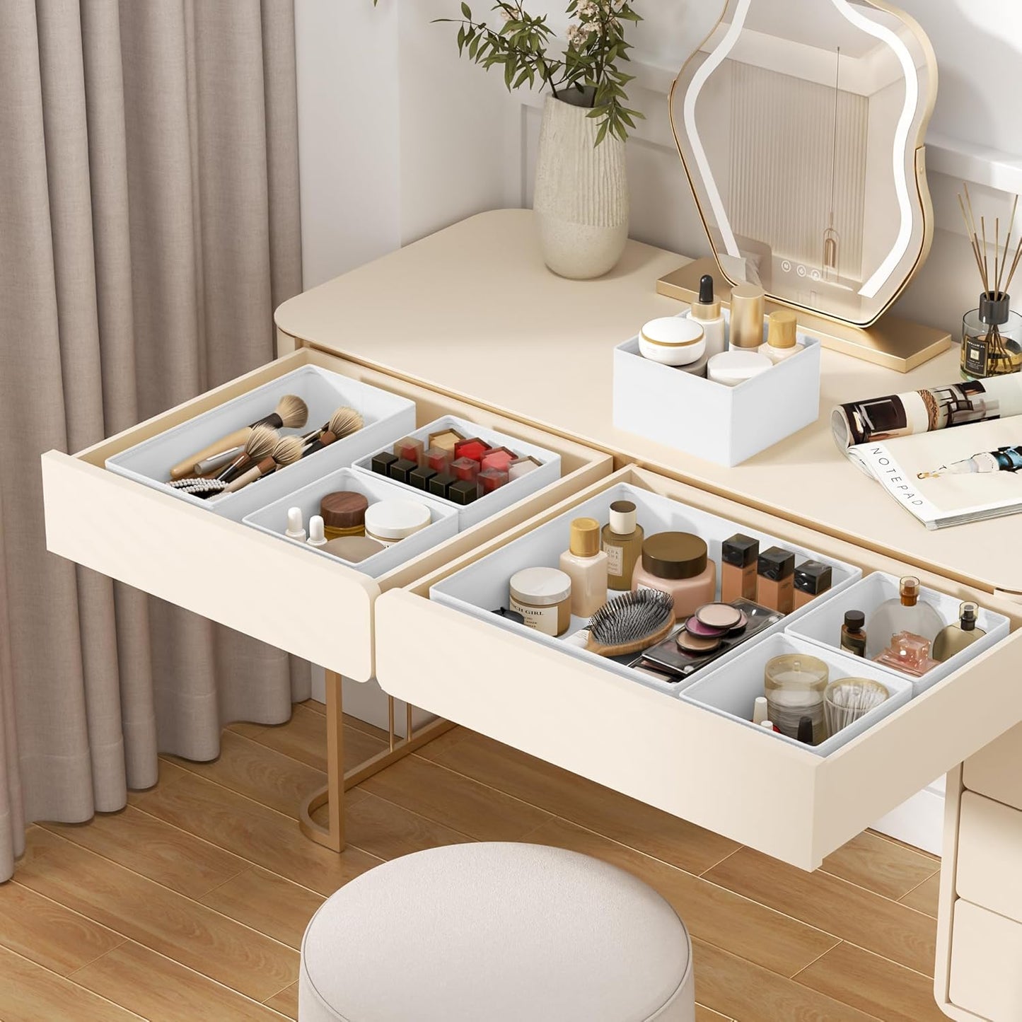 DIMJ Drawer Organizer Clothes - 24 Pack Baby Dresser Organizer for Nursery, Foldable Drawer Organizer Bins for Closet Bedroom Organization, Fabric Clothes Storage Dividers for Underwears, Socks, Bras