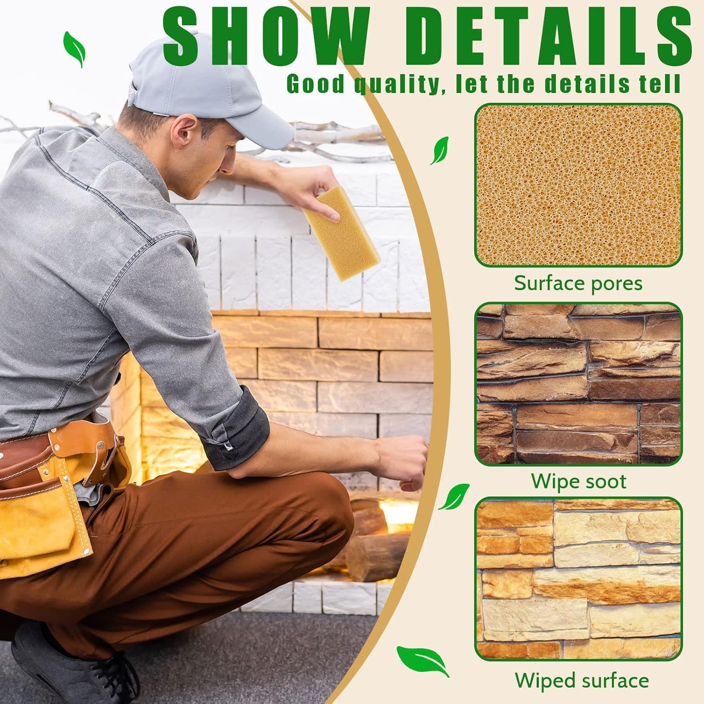 Tessco for you 1 Pcs Reusable Soot Eraser Sponge for Dry Cleaning - Effective Soot Remover for Pet Hair, Dust, and Dirt on Painted Walls, Books, and Car Interiors