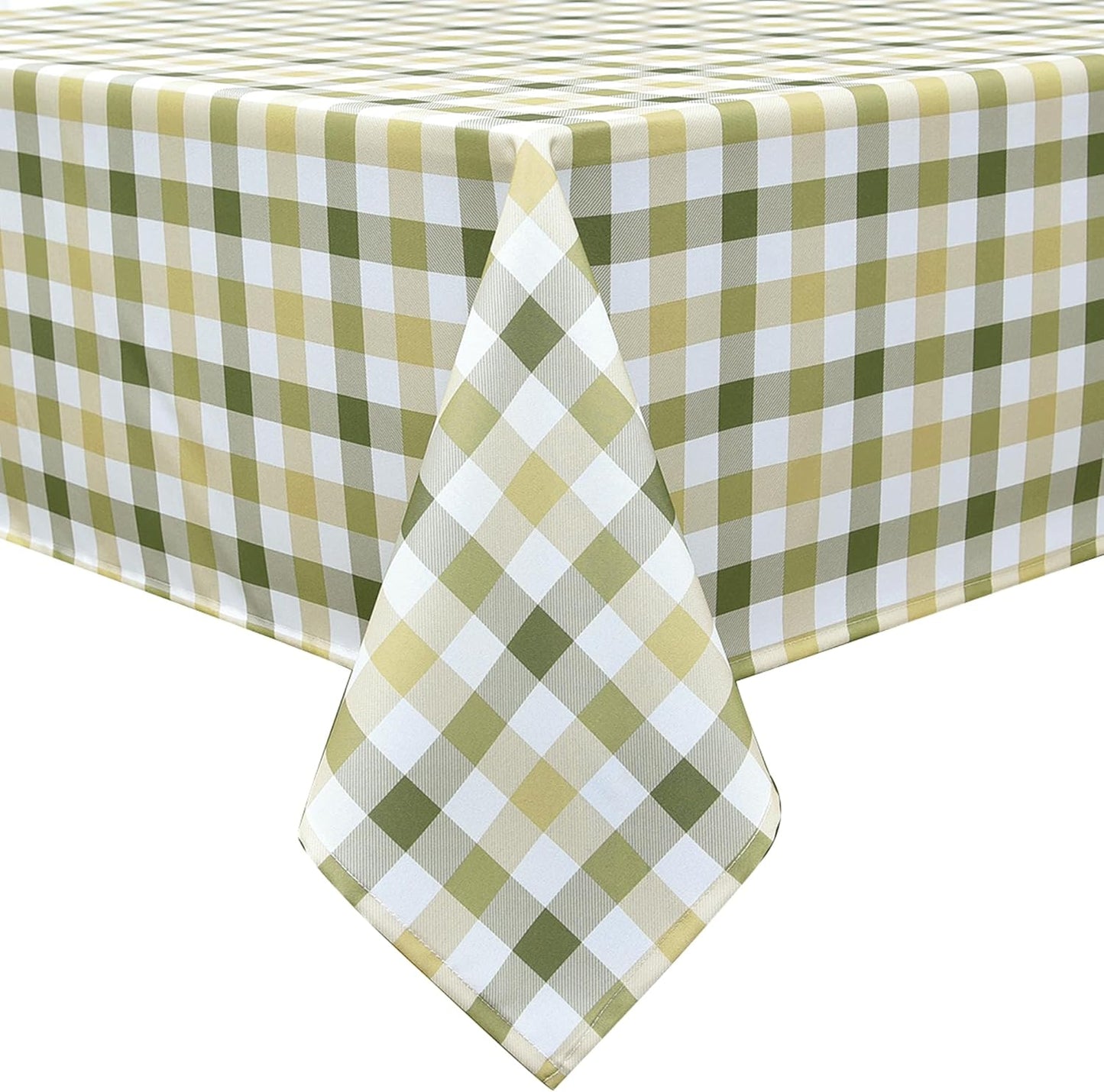 Classic Gingham Tablecloth Fabric - Oblong 58x120 Water Resistant Chequered Pattern Table Cloth for Indoor/Outdoor Use - Tabletop Cover for Birthday, Picnics, Gardens, and Parties