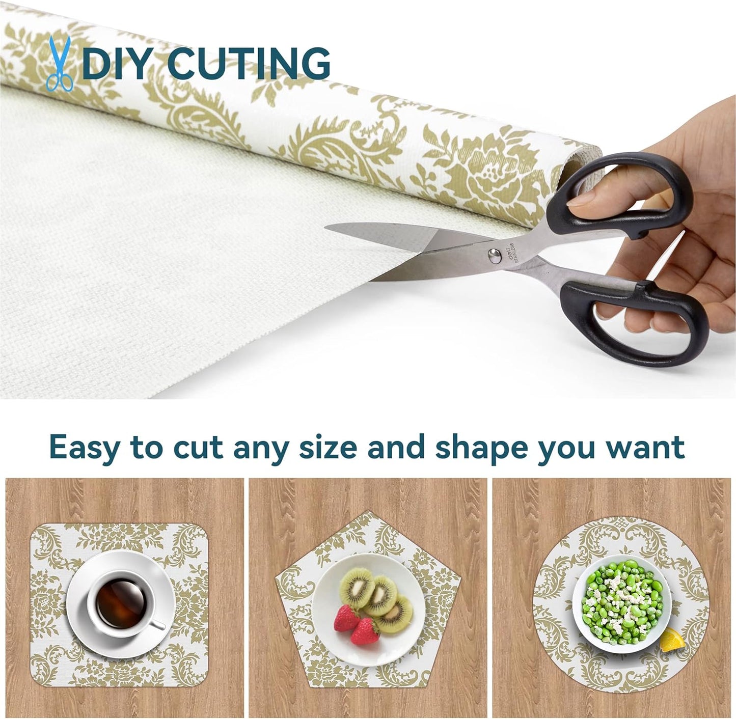 Shelf Liner Non Adhesive, 12 Inch x 10 Feet Cabinet Liners for Pantry Drawer Vanity, Drawer Liners Strong Grip Non Slip Waterproof, Shelf Liners for Kitchen Cabinets