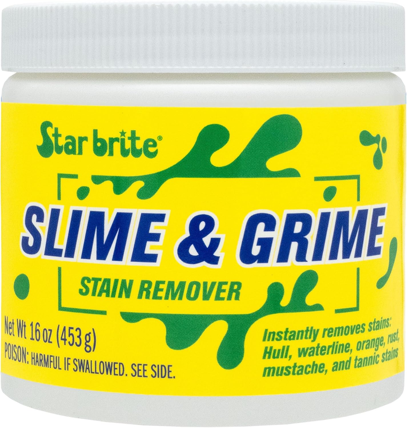 STAR BRITE Slime & Grime Stain Remover - Concentrate Makes 5 Gallons - Remove Tarnish, Rust & Tough Slimy Grimy Stains on Fiberglass, Metal, Wood, Cement, Tile, Decks & More - 16 OZ (094816)