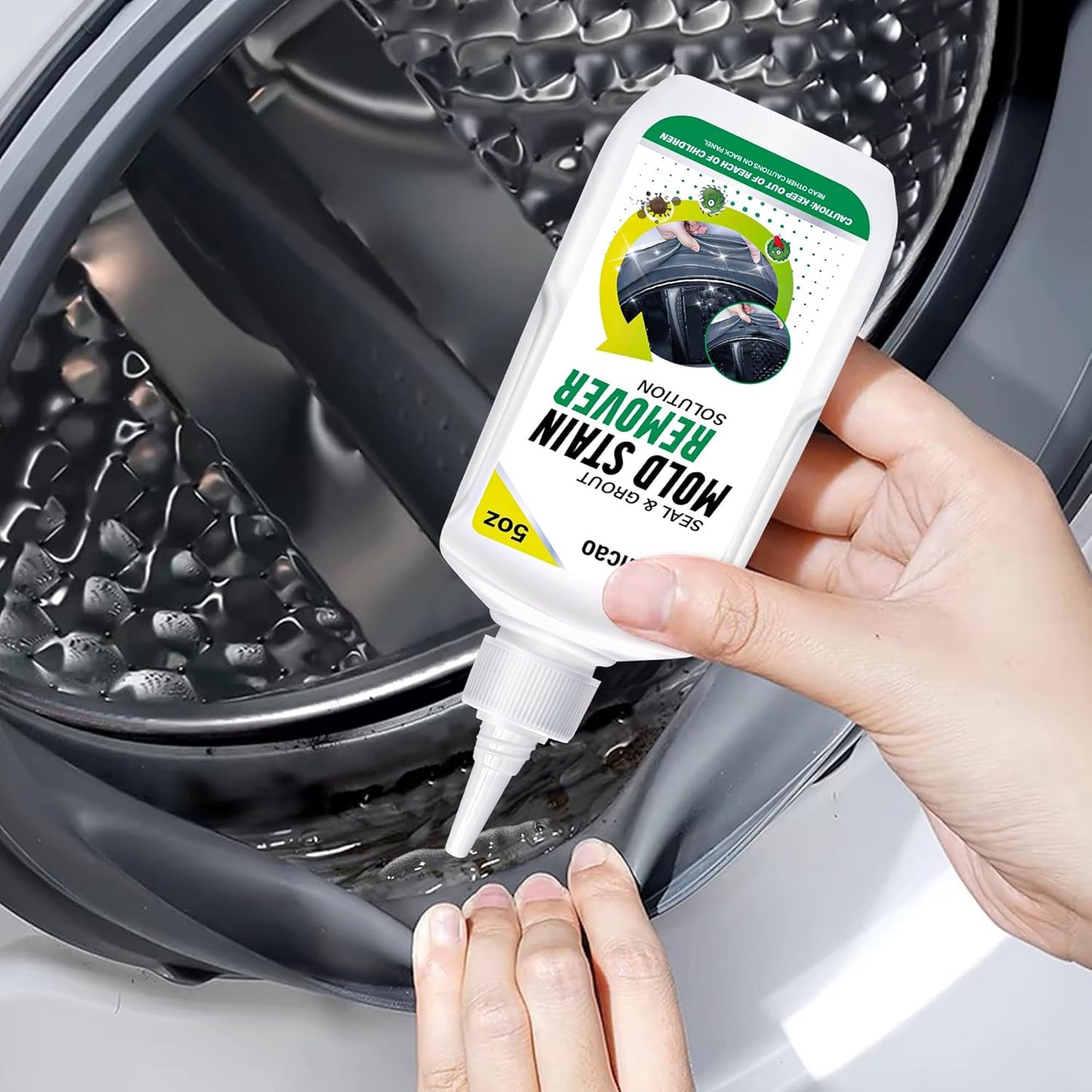 10oz Stain Remover Gel Cleaner, Home Stain Remover Cleaner for Front Loader Washing Machine Black Stain Removal Multi Surface Stain Cleaning Gel for Bathroom Seals, Grout, Shower & Tile,Caulk,Tub