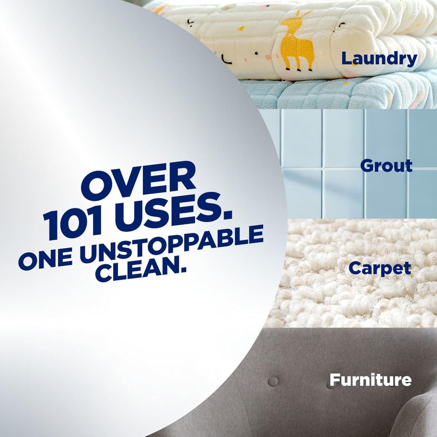 OxiClean Triple Action Free Versatile Stain Remover Powder, Use with Detergent, No Fragrance, No Dyes, No Phosphates, No Chlorine, Removes Stains, Brightens Colors and Whites, 4 lbs