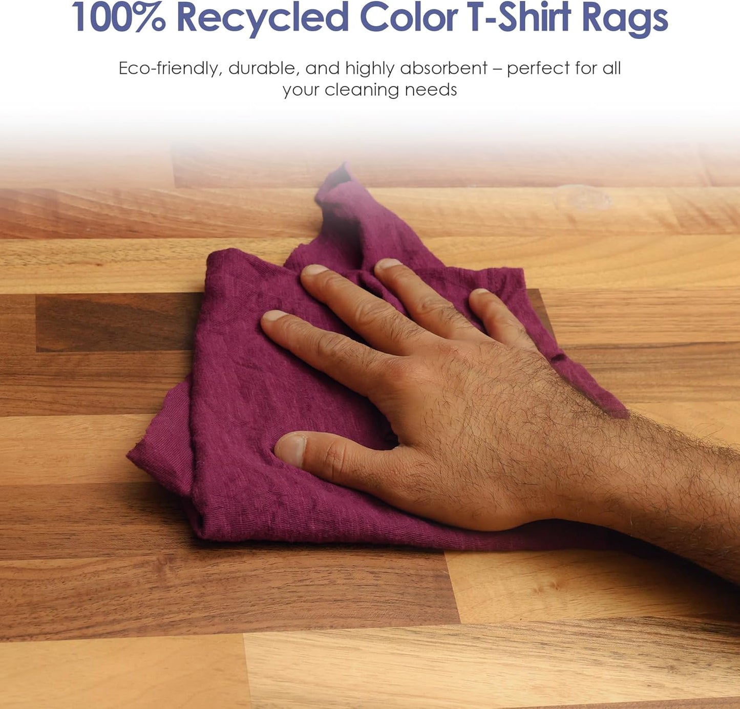 Huck & Terry Tshirt Bag of Rags Multicolored (50LB), Cotton Blend, Paint Cloth and Multipurpose, Kitchen, Auto, Staining Rags, Lint Free Absorbent Washable 18 x 18 in