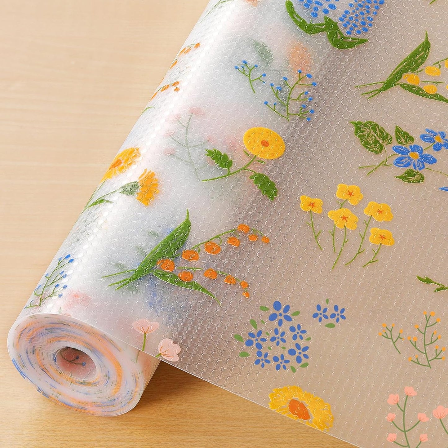 INNOLITES Non-Slip Shelf Liner – Cabinet & Drawer Liner Non-Adhesive – Waterproof Oil-Proof – Durable EVA with Floral for Kitchen Cabinets Refrigerator – BPA-Free, Easy to Cut 17.7" x 360"