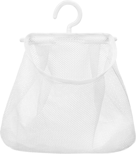 Cabilock 2pcs Multi-functional Hanging Mesh Bag Breathable Laundry Storage Bag for Bathroom Kitchen Clothespin Holder Fruit and Vegetable Pouch Hanging Organizer for Home Use