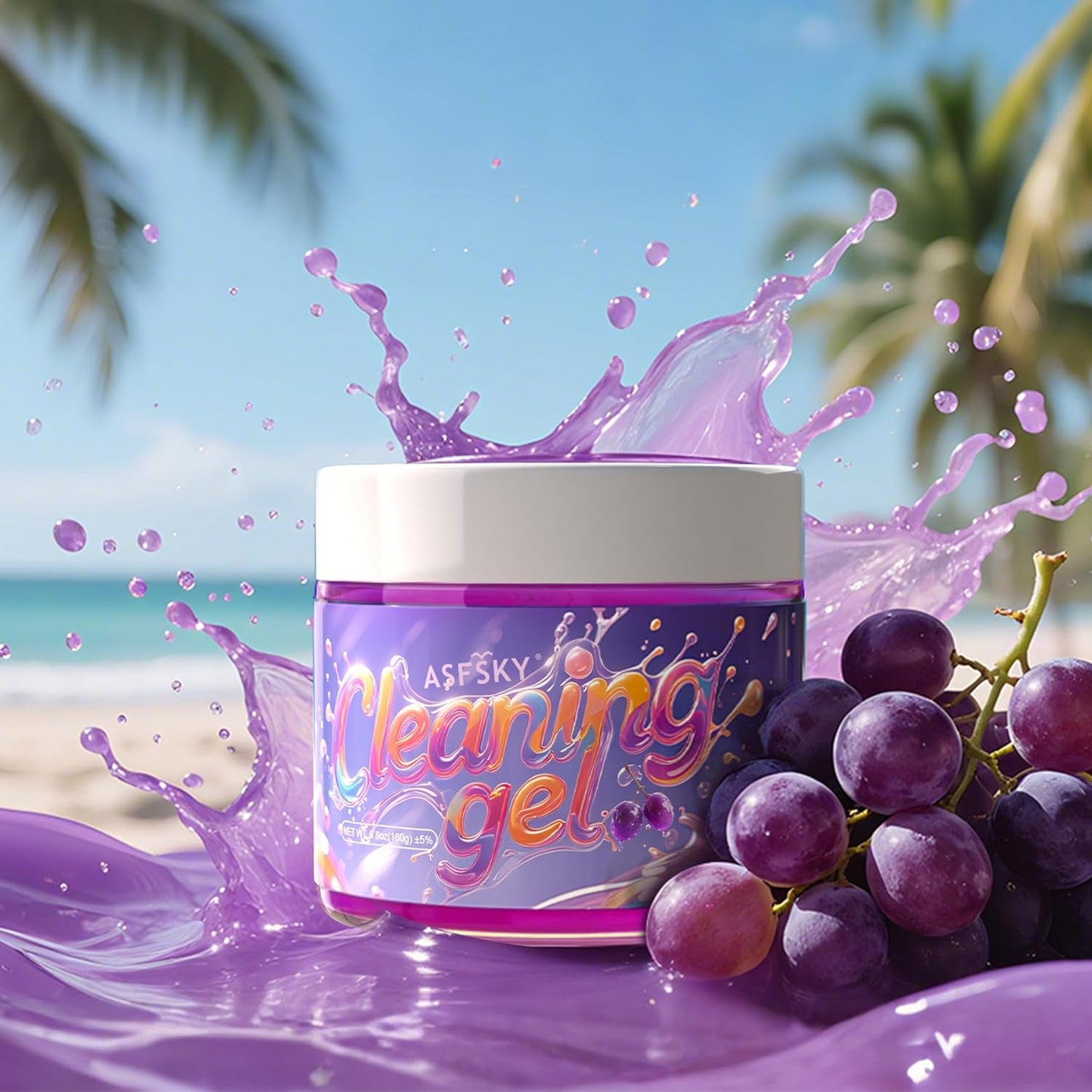 ASFSKY Car Cleaning Gel (Purple,Grape) Dust Cleaning Putty Universal Car Interior Cleaner Keyboard Dust Remover Car Slime Gifts for Men Women girl（1 pack）