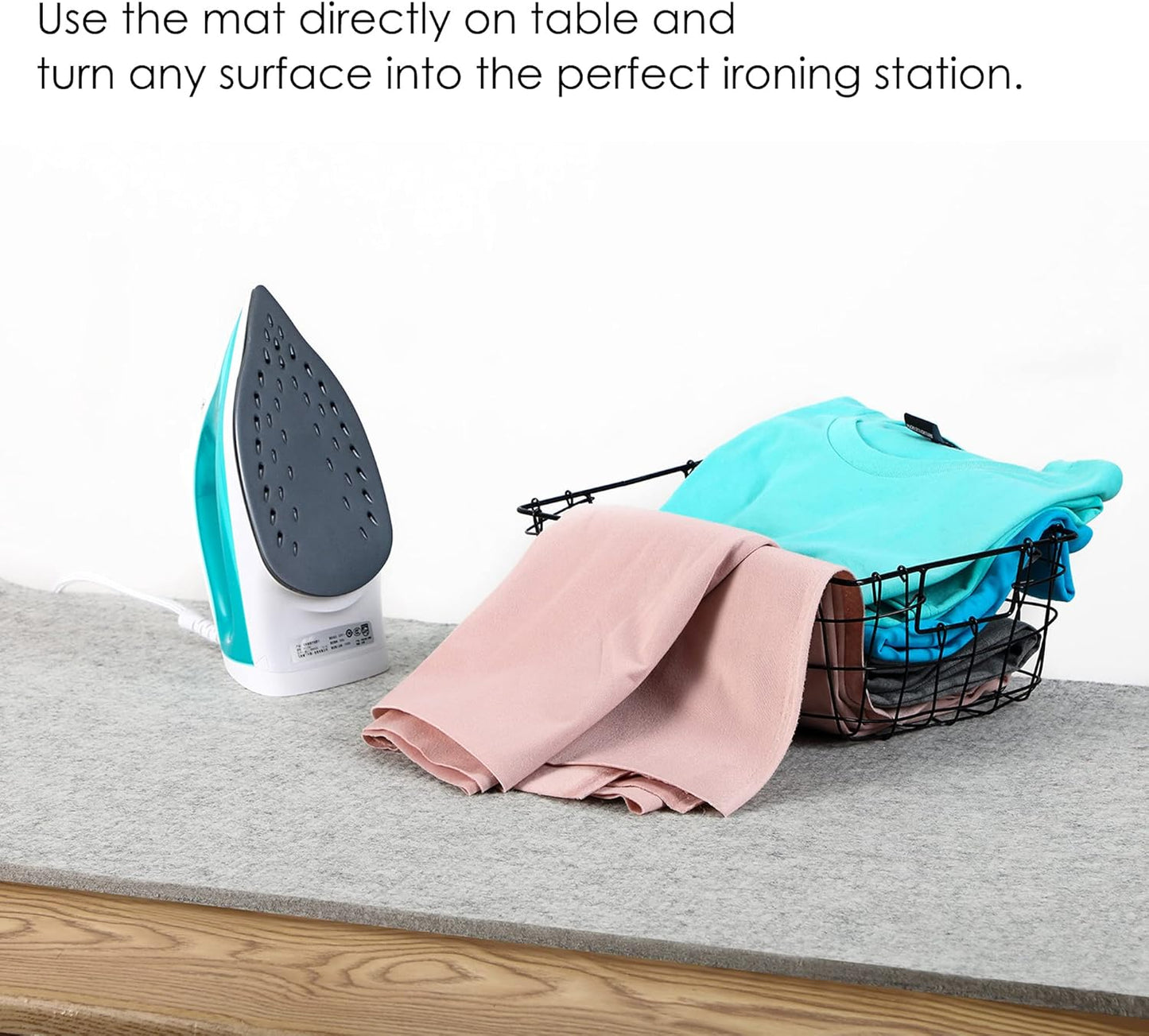 Wool Pressing Mat for Quilting - 15 x 54 XL Extra Large Felt Ironing Pad 3/8" Thick, 100% Wool Heat Resistant for Ironing, Sewing, Cutting on Ironing Board, Tabletop, Dryer, Countertop