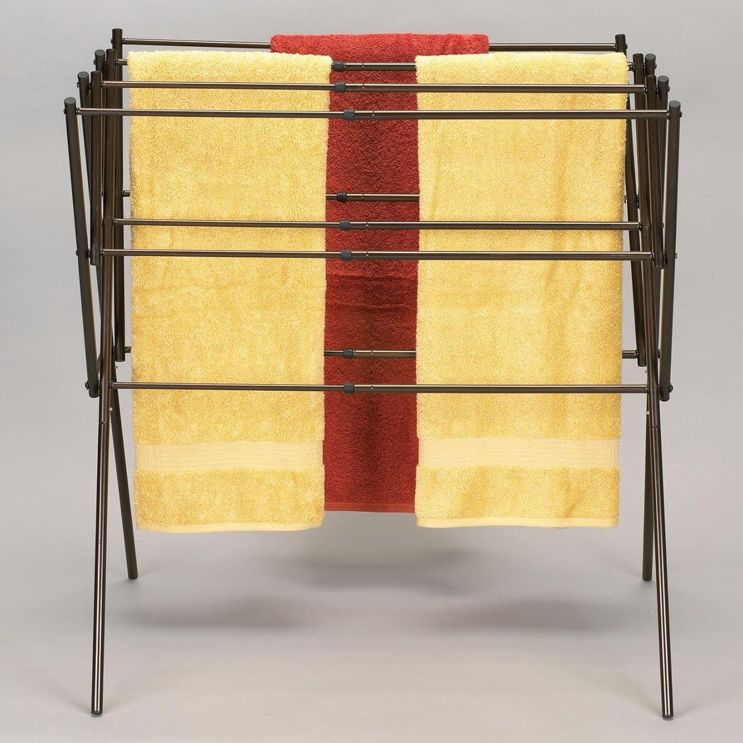 Household Essentials 5175 Collapsible Expandable Metal Clothes Drying Rack, Antique Bronze, STORAGE