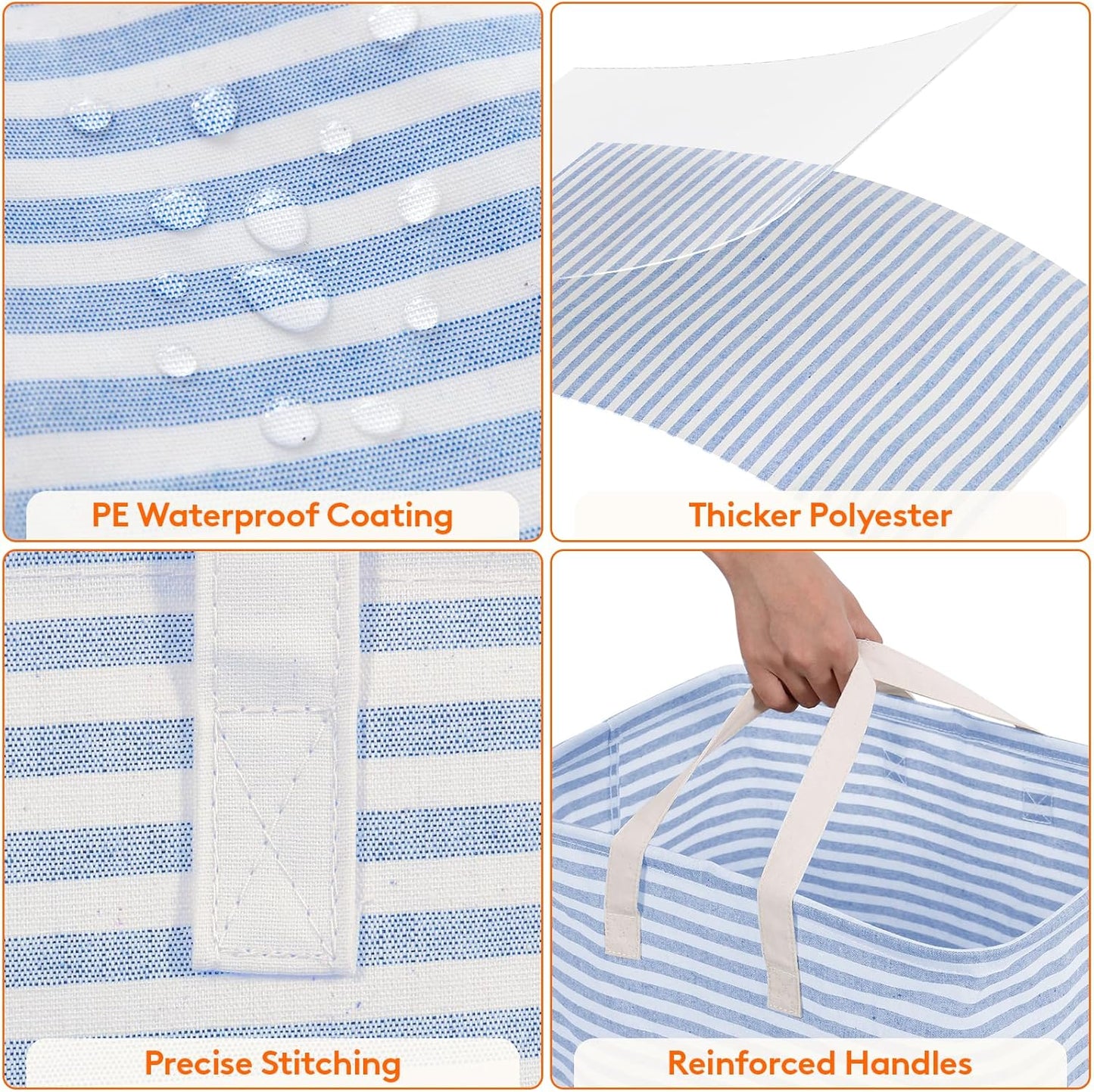 Lifewit 2 Pack Laundry Hamper Large Collapsible Laundry Basket, Freestanding Waterproof Cloth Hamper with Easy Carry Handles in Laundry Room Bedroom Bathroom Dorm for Adult, Pink&Blue, 2 x 80L