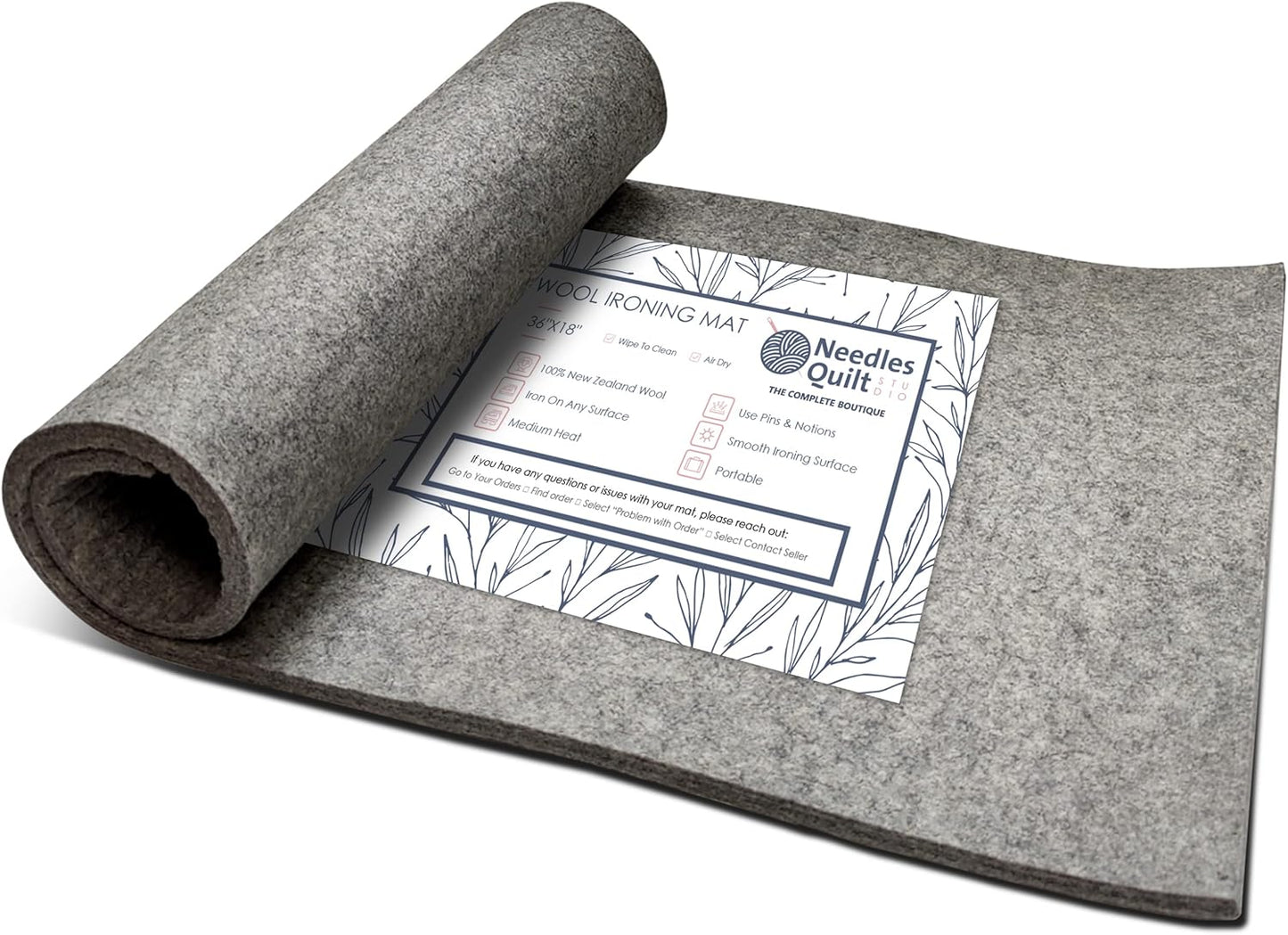 36" x 18" Wool Pressing Mat for Quilting | 100% Natural New Zealand Wool Ironing Mat for Quilters | Quilting Ironing Pad & Wool Pressing Pad for Sewing, Quilters & Craft Projects