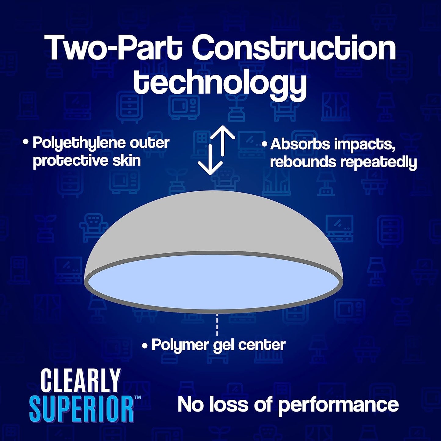 Multi-Use Bumper Guards - Med 8 Pack Rectangle 2" x 1" x .2" - Protects & Quiets Contact from Furniture, Doors, Dressers, & Appliances - Reusable & Easy to Apply Polymer Gel Bumper