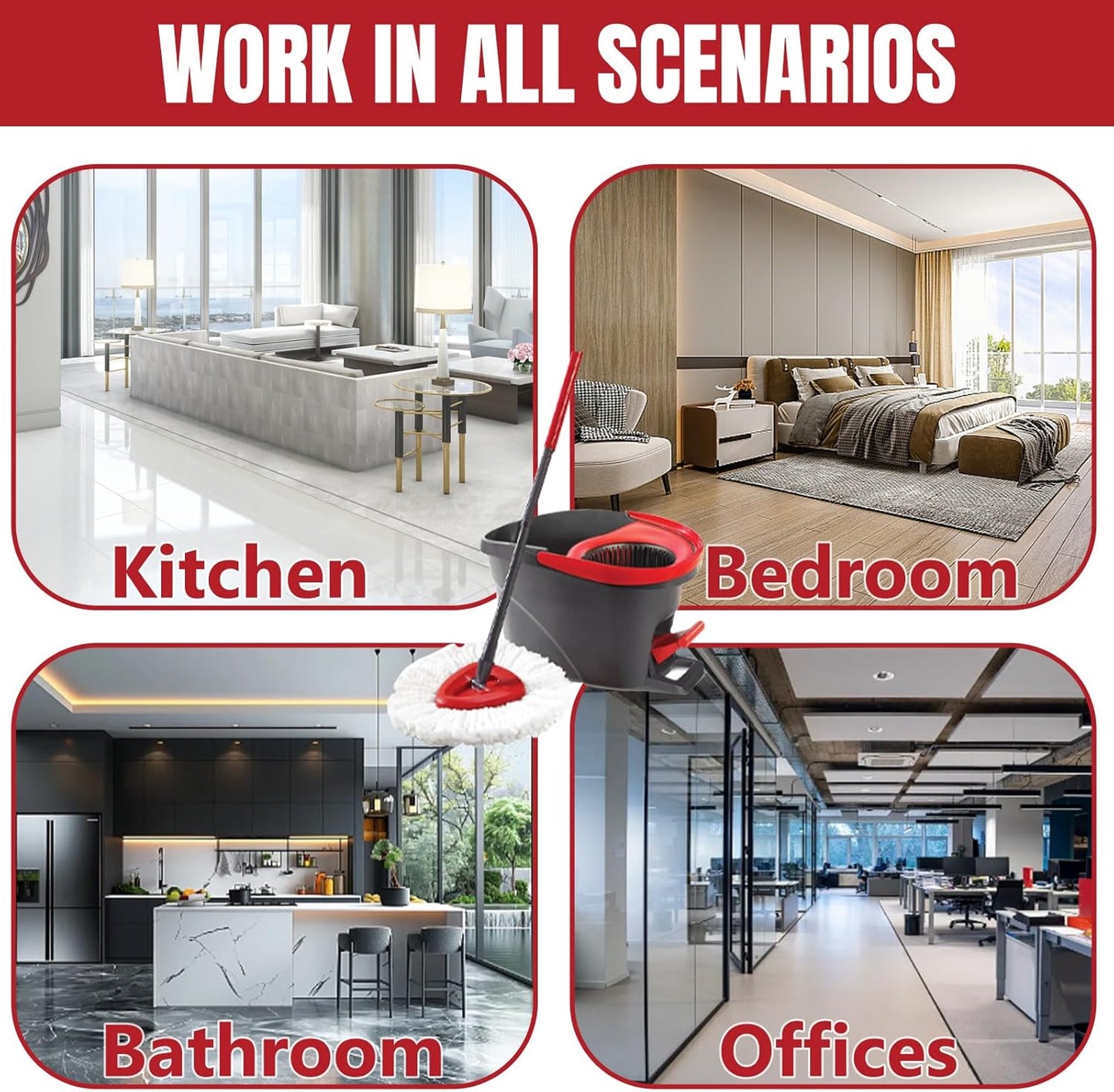 16Pcs Spin Mop Replacement Heads, White Large 360° Easy Wring Spin Mop 100% Microfiber Refill, Easy Cleaning Spin Mop Heads, Deep Clean, Machine Washable for Easy House Cleaning Floor Mopping