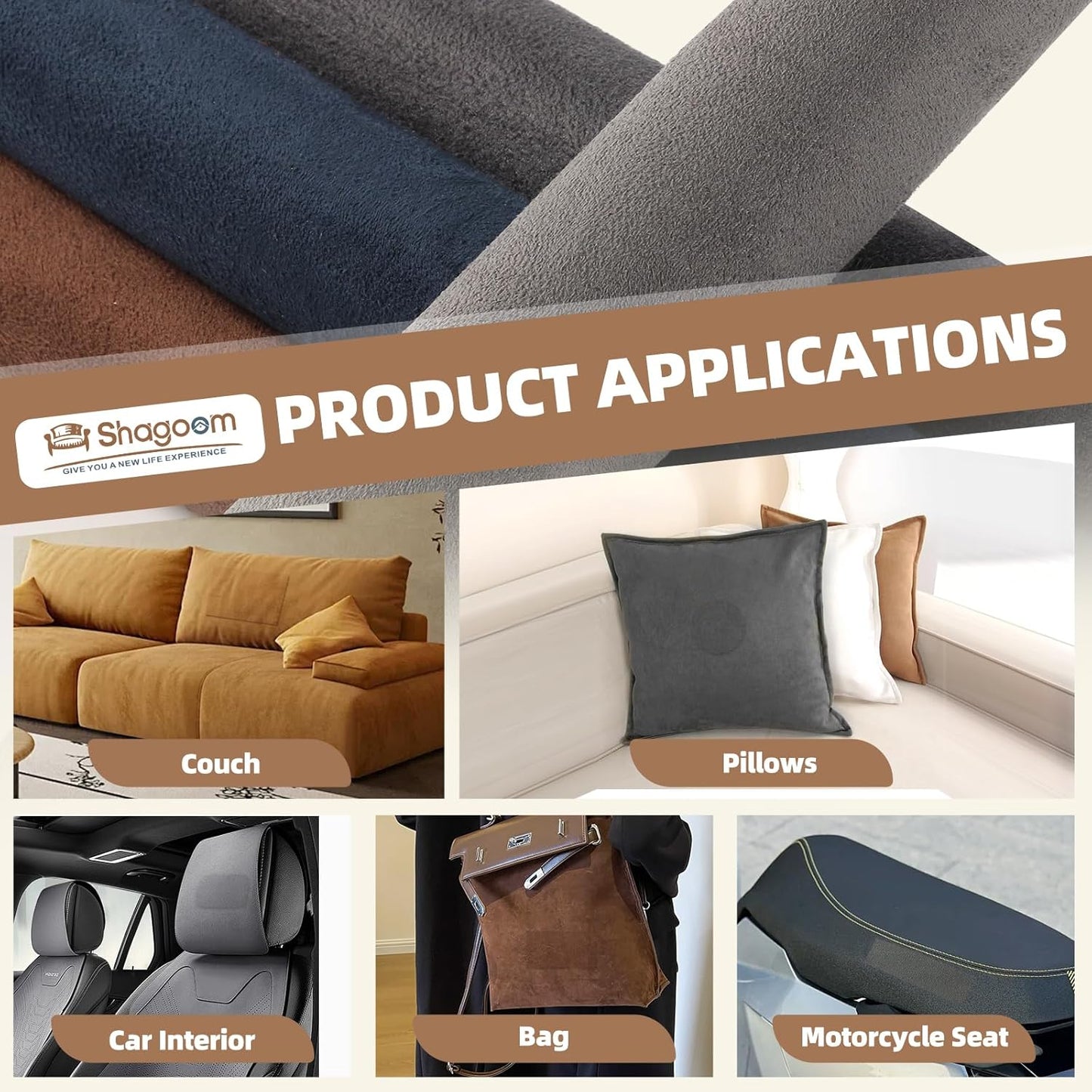 Suede Repair Patch, 17X79 Inch Fabric Large Repair Tape, Self-Adhesive Patches for Furniture, Sofa, Car Interior, Shoes, Hand Bag, Clothing (Beige, 17X79 Inch)