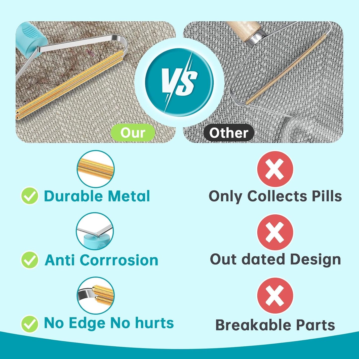 Cleaner Pro Fabric Shaver - Pet Hair Remover for Rugs, Couch, Carpet & Pet Towers (2pack)